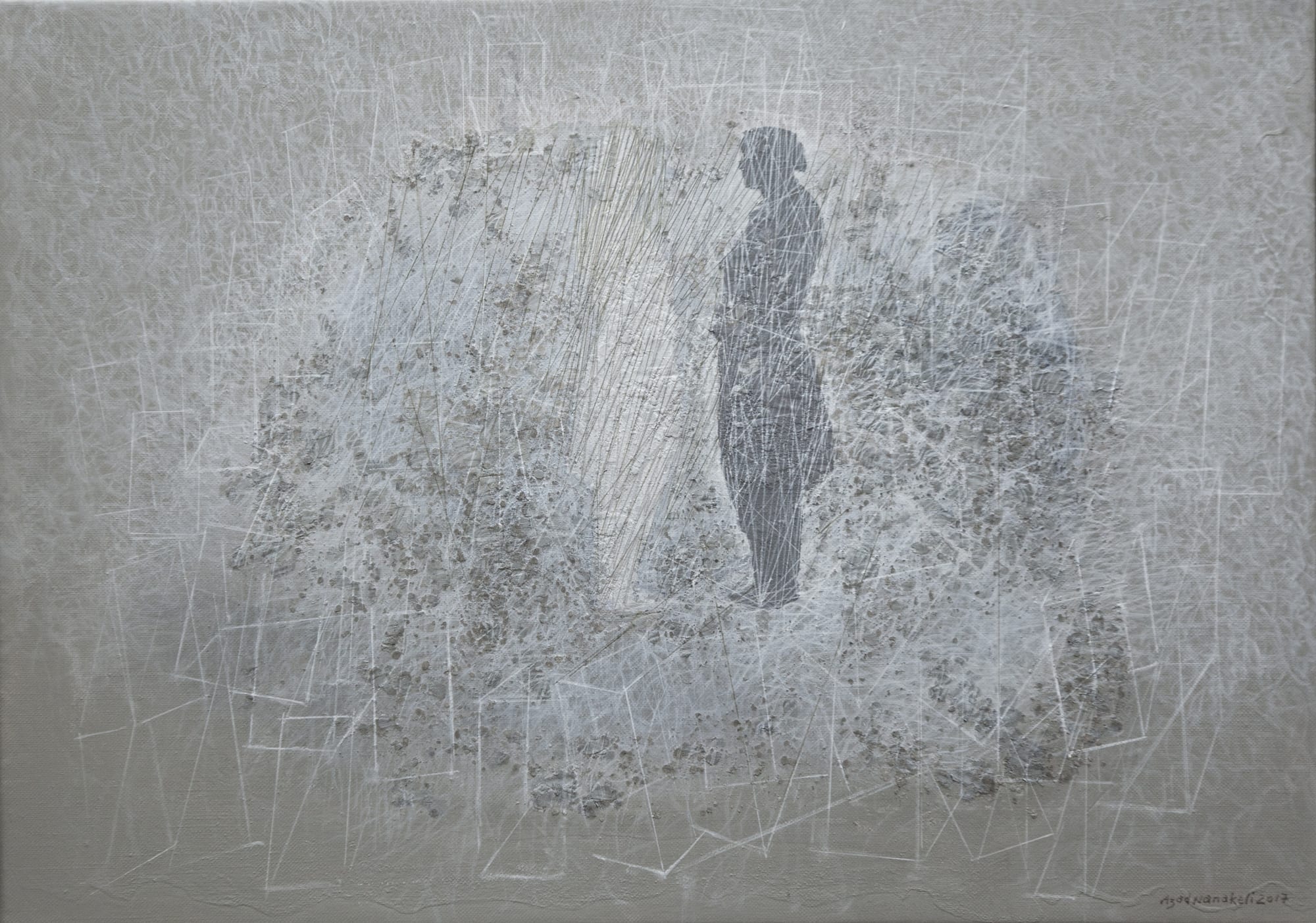 Azad Nanakeli The Other World 9, 2017 Mixed media and acrylic on canvas 50 x 70 cm 19 3/4 x 27 1/2 in