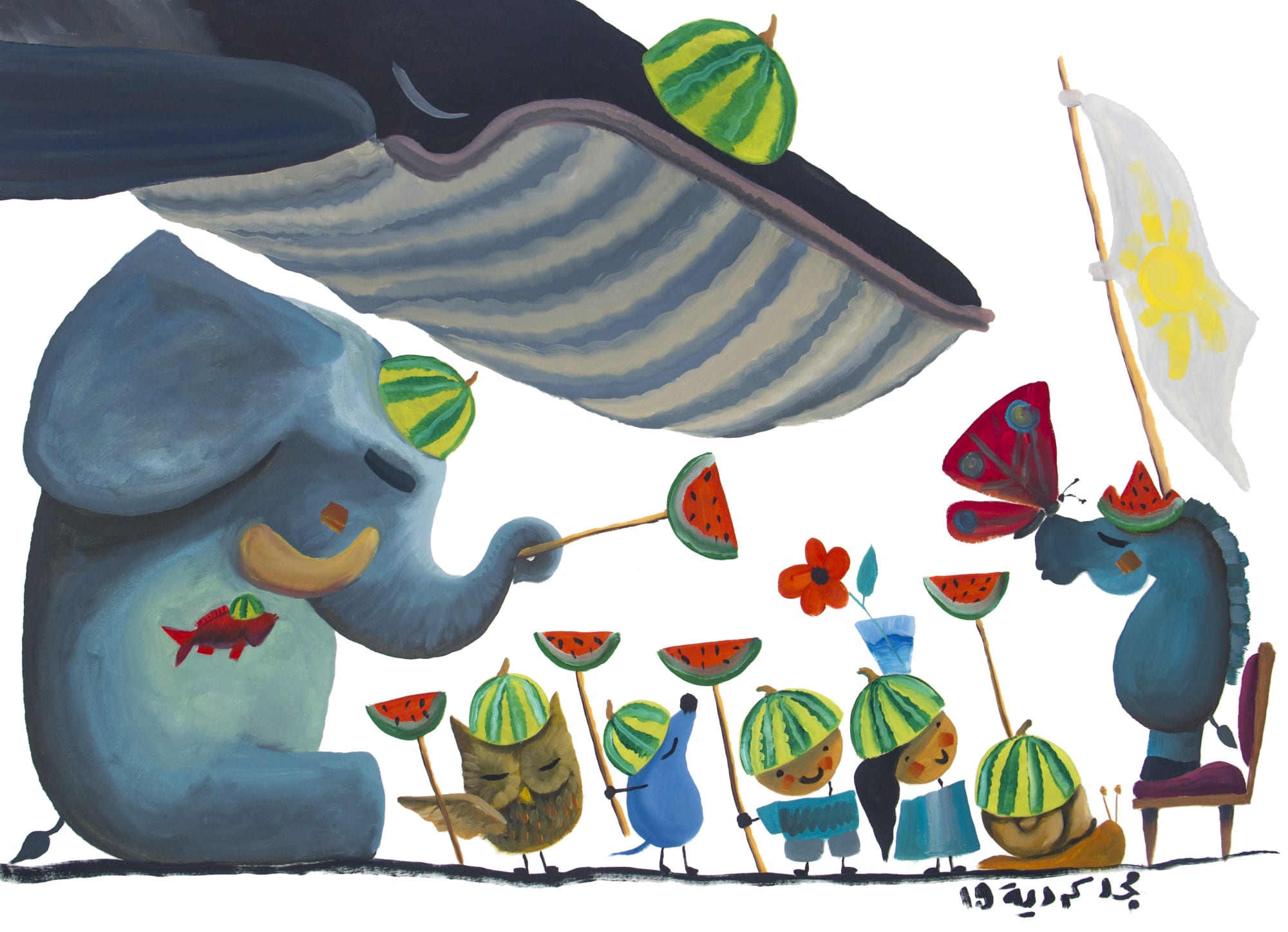 Majd Kurdieh Untitled, 2019 Oil on paper 50 x 70 cm 19 3/4 x 27 1/2 in