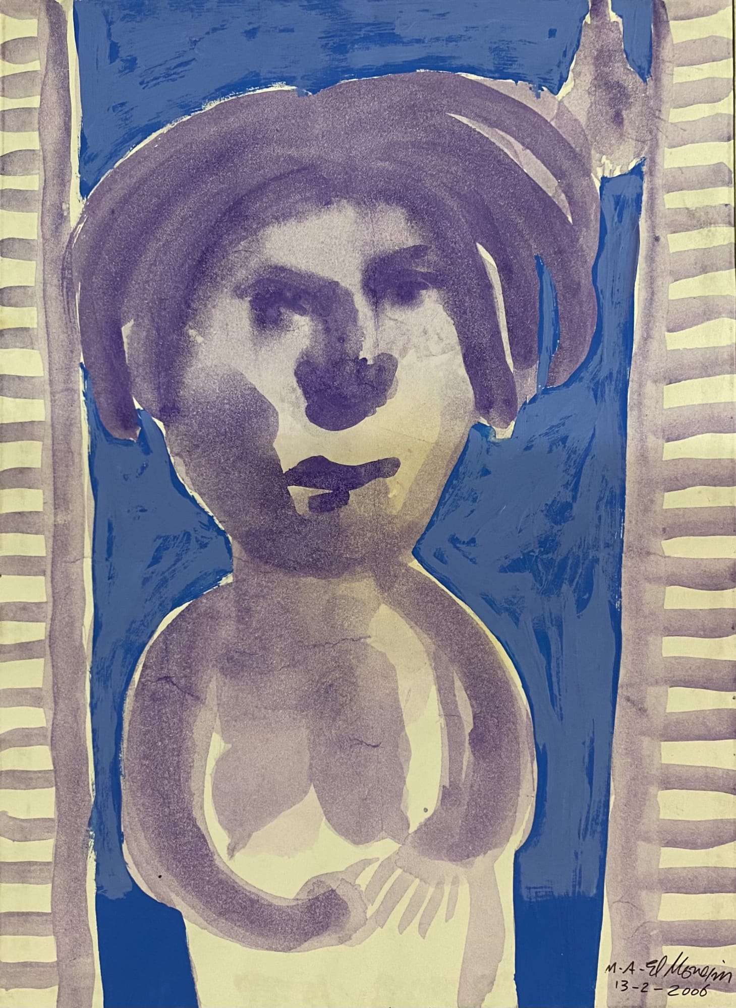 Mohamed El Moneim Behind the Window, 2006 Acrylic and ink on paper 33 x 24 cm 13 x 9 1/2 in