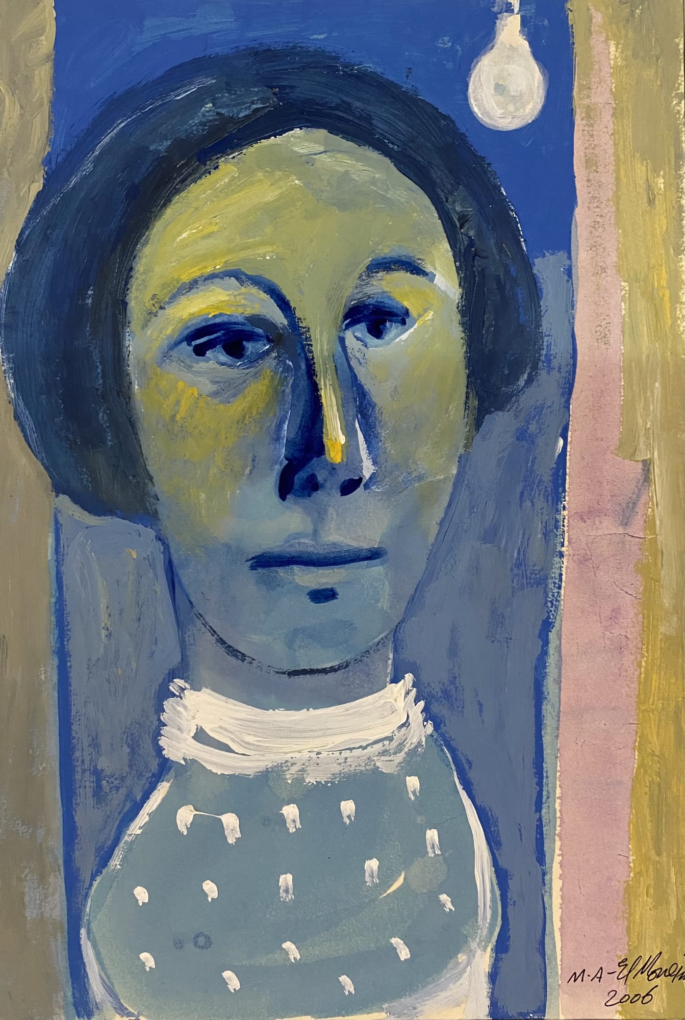 Mohamed El Moneim Behind the Window, 2006 Acrylic and ink on paper 34.5 x 23.5 cm 13 1/2 x 9 1/4 in