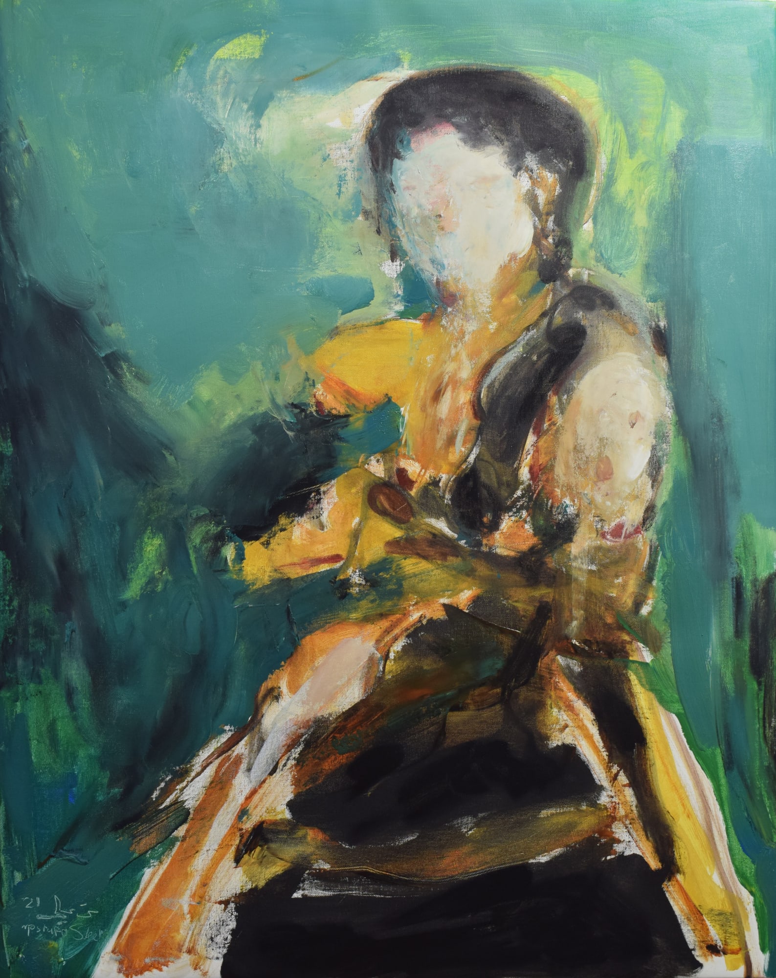 Mostafa Sleem Untitled, 2021 Acrylic on canvas 100 x 80 cm 39 1/4 x 31 1/2 in