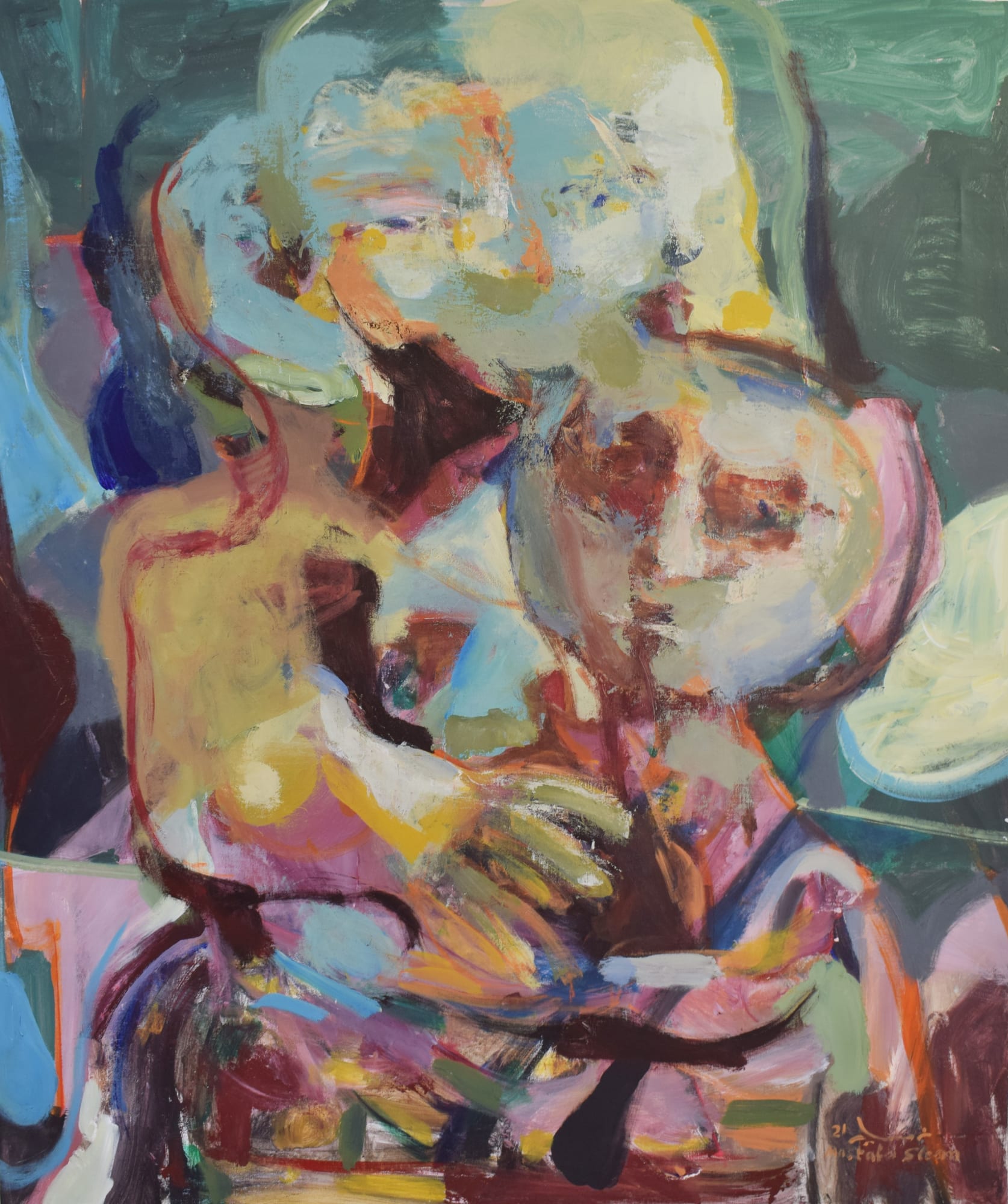 Mostafa Sleem Untitled, 2021 Acrylic on canvas 120 x 100 cm 47 1/4 x 39 1/4 in