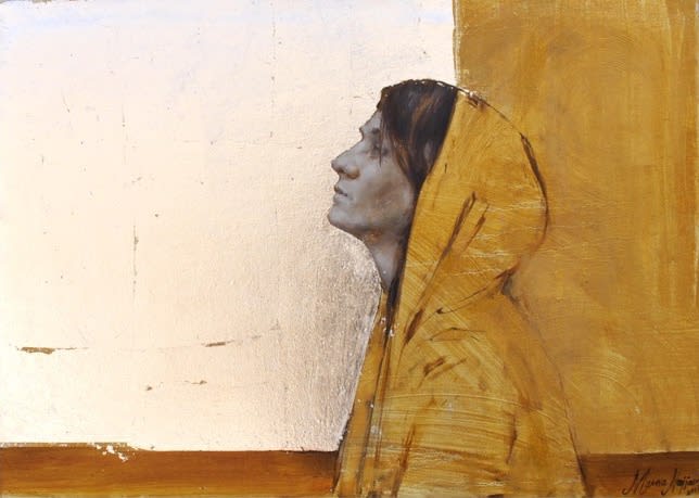 Marwa Najjar Silver Sky, 2014 Oil and gold leaf on canvas 50 x 70 cm 19 3/4 x 27 1/2 in