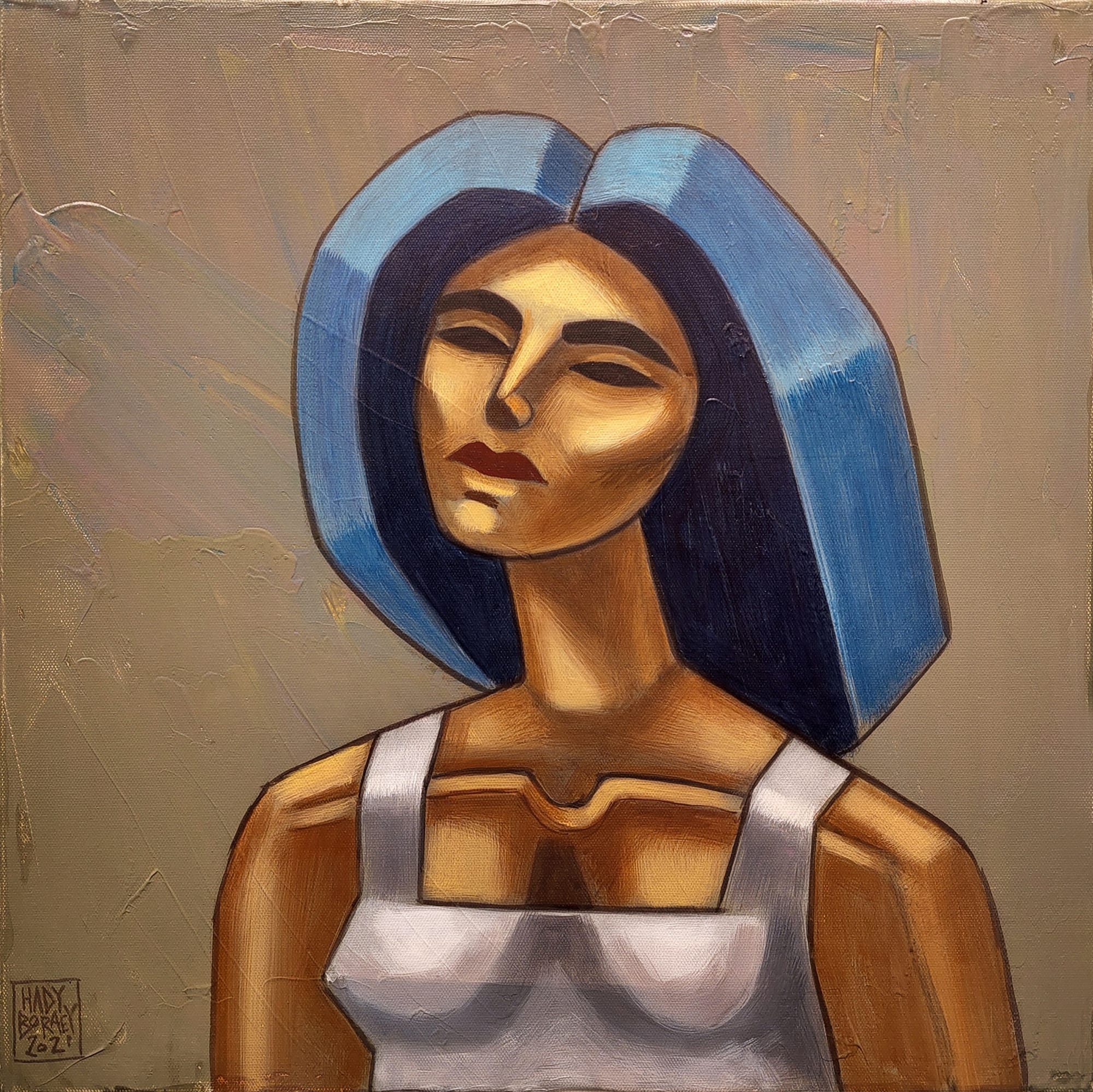 Hady Boraey Silent Echoes, 2021 Acrylic on canvas 45 x 45 cm 17 3/4 x 17 3/4 in