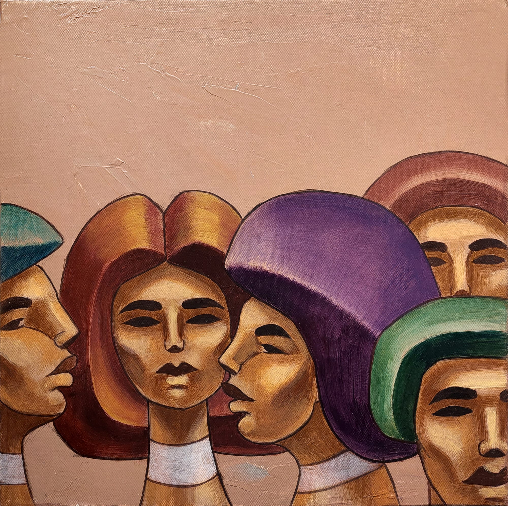 Hady Boraey Silent Echoes, 2021 Acrylic on canvas 45 x 45 cm 17 3/4 x 17 3/4 in