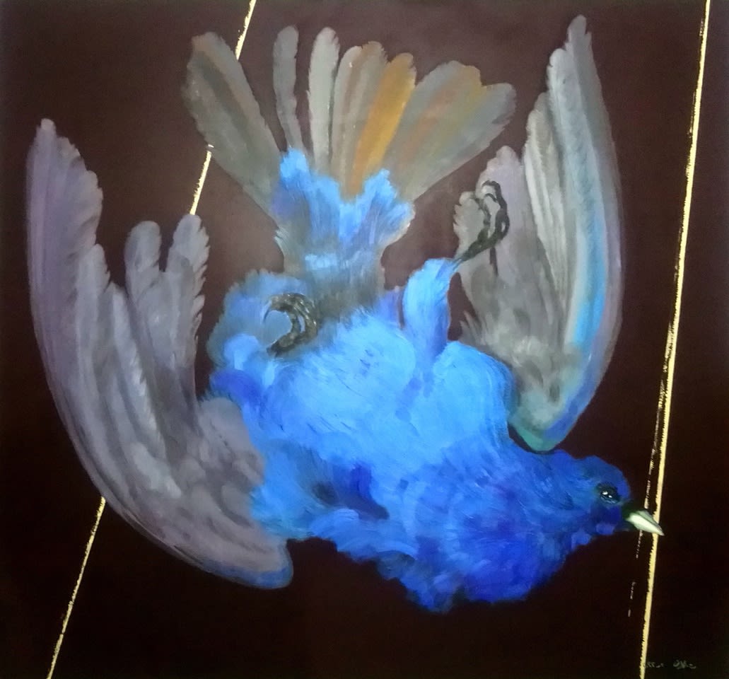 Houssam Ballan Golden Wires, 2022 Oil on canvas 190 x 176 cm 74 3/4 x 69 1/4 in