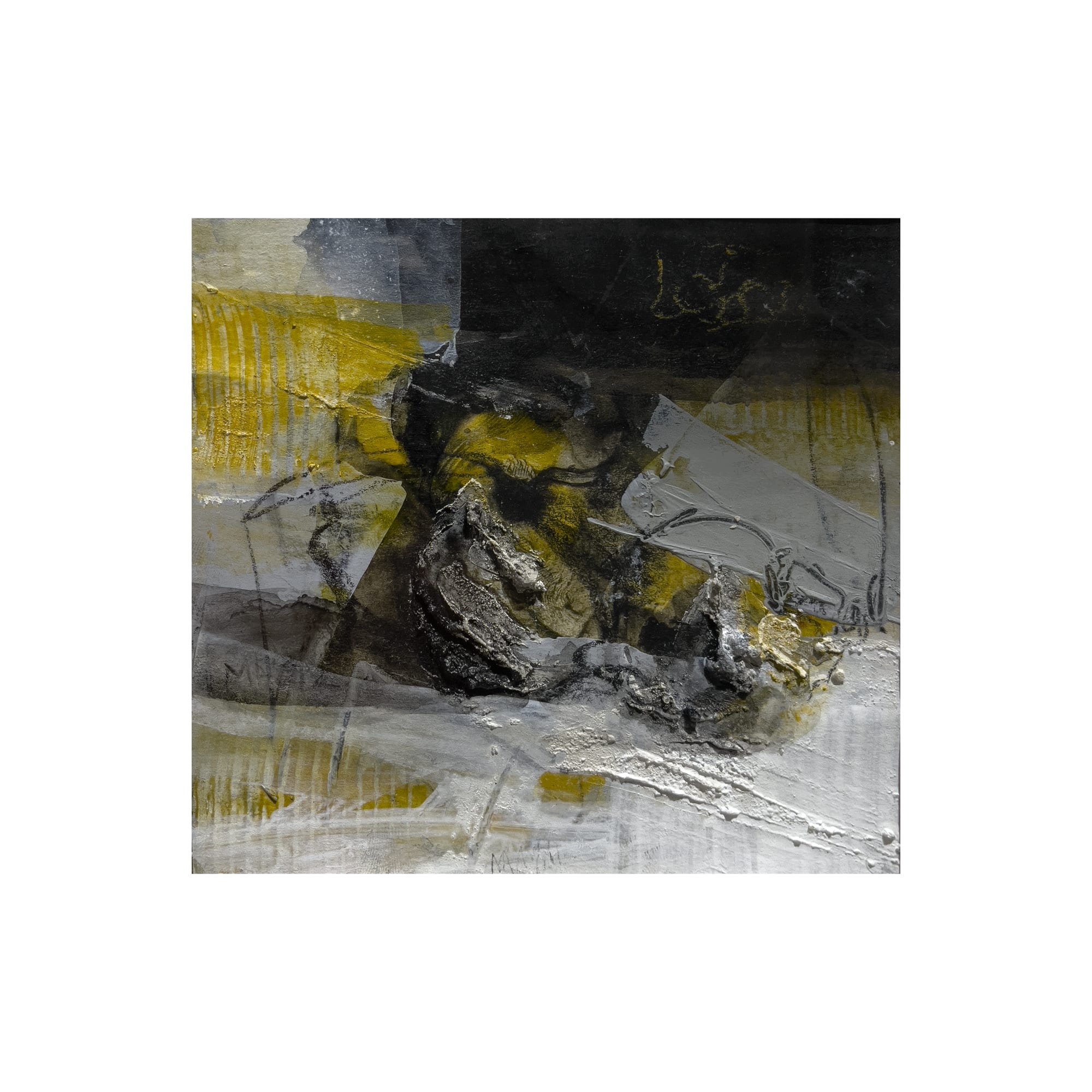 Mayar Obeido Apple (Series 2), 2021 Mixed media on paper 25 x 25 cm 9 3/4 x 9 3/4 in