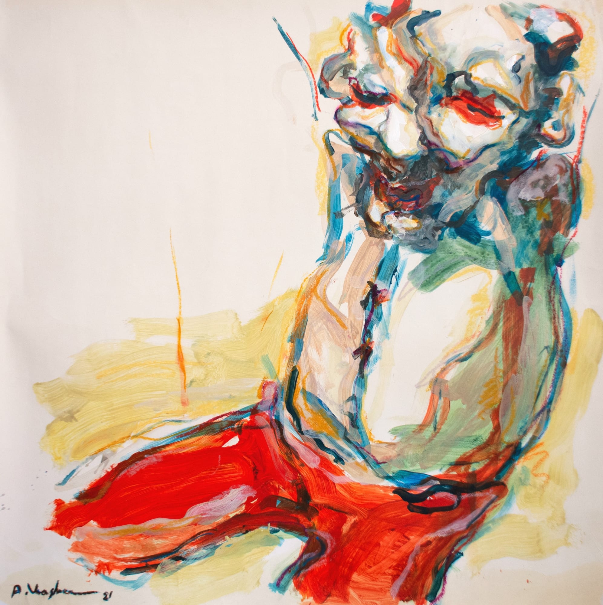 Abd Kasha Untitled, 2021 Acrylic on paper 74 x 74 cm 29 1/4 x 29 1/4 in