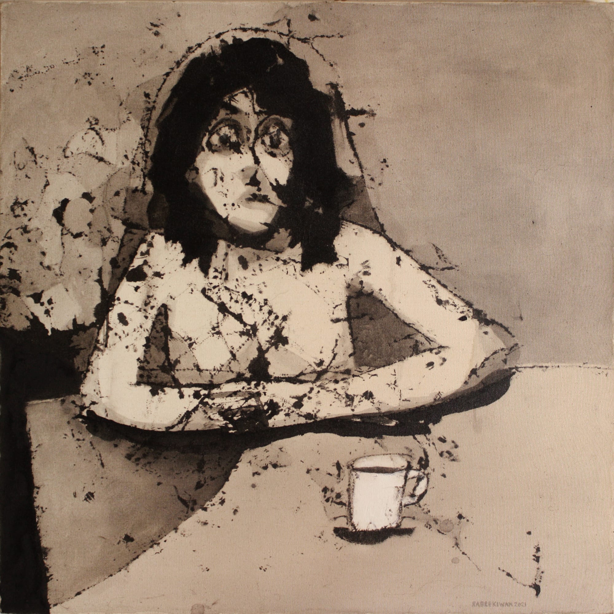 Rabee Kiwan Untitled, 2022 Mixed media on canvas 90 x 90 cm 35 3/8 x 35 3/8 in