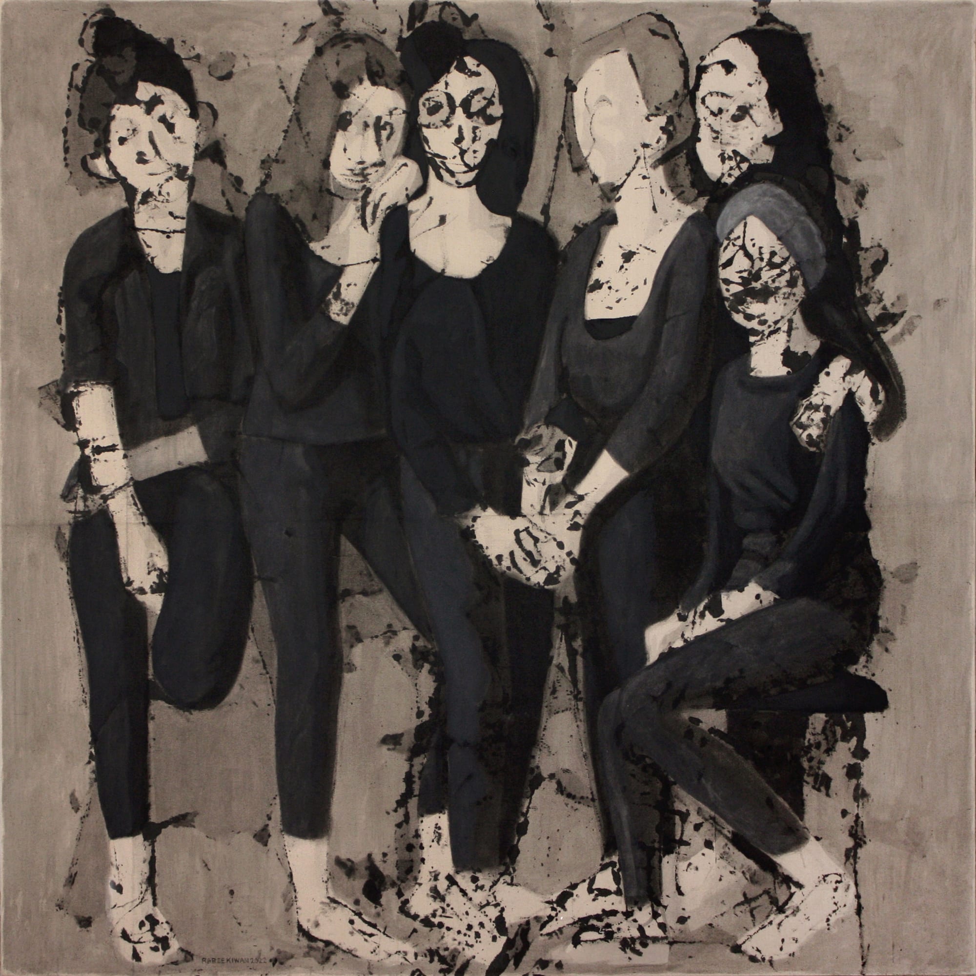 Rabee Kiwan Untitled, 2022 Mixed media on canvas 130 x 130 cm 51 1/4 x 51 1/4 in