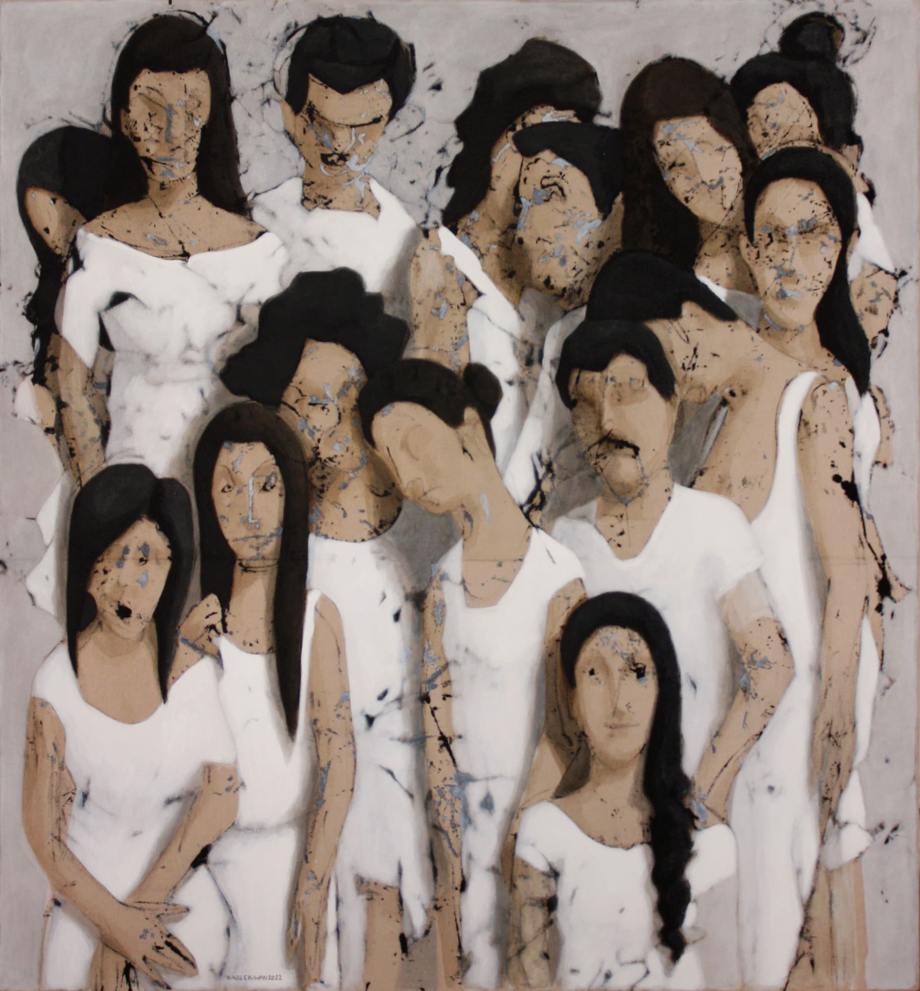 Rabee Kiwan Untitled, 2022 Mixed media on canvas 140 x 130 cm 55 x 51 1/4 in