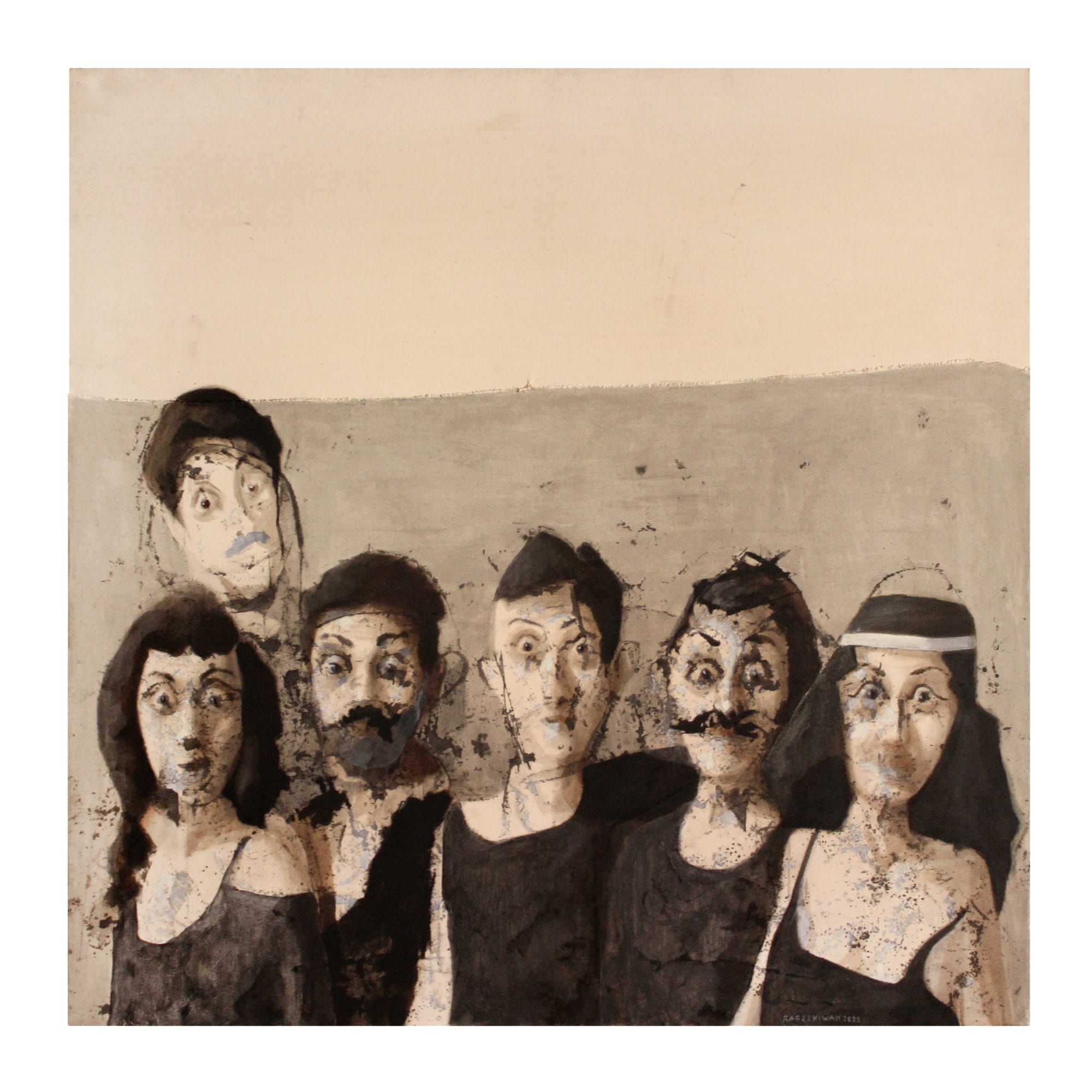 Rabee Kiwan Untitled, 2022 Mixed media on canvas 130 x 130 cm 51 1/4 x 51 1/4 in