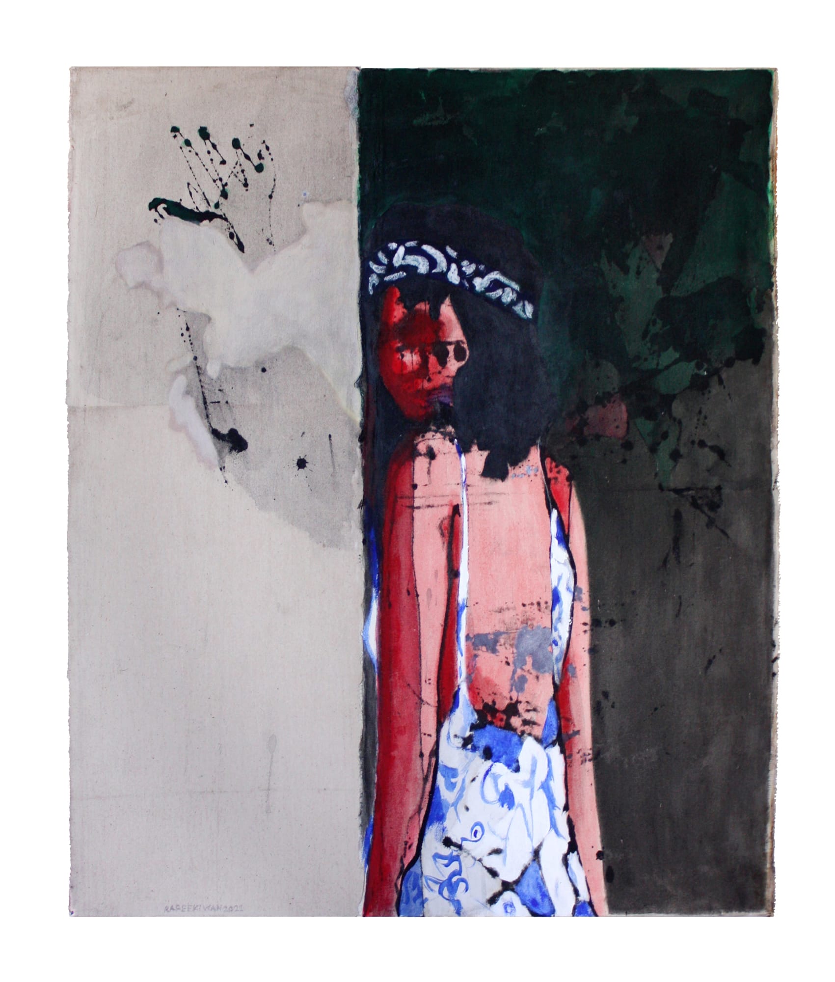 Rabee Kiwan Untitled, 2022 Mixed media on canvas 90 x 75 cm 35 3/8 x 29 1/2 in