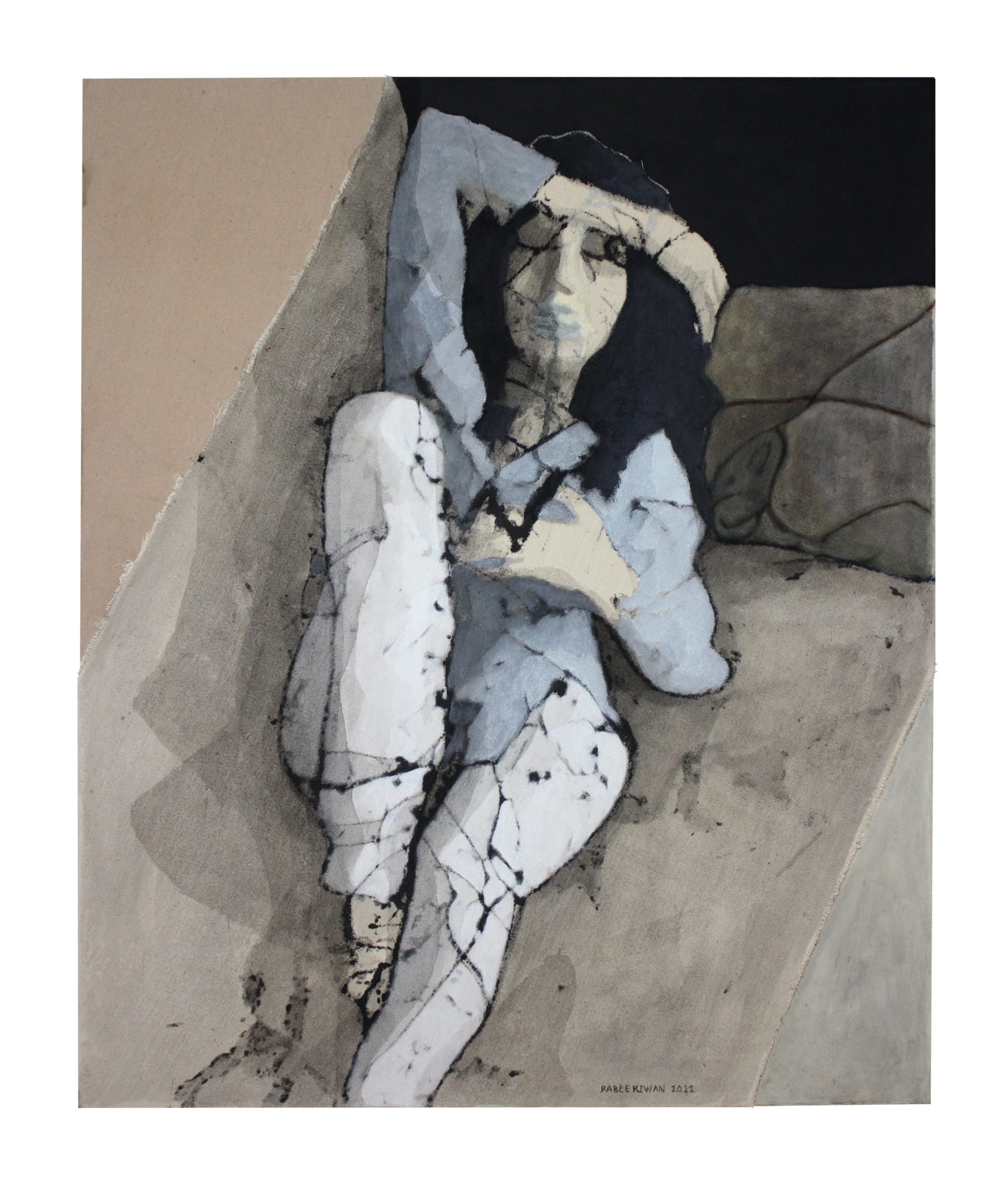 Rabee Kiwan Untitled, 2022 Mixed media on canvas 90 x 75 cm 35 3/8 x 29 1/2 in