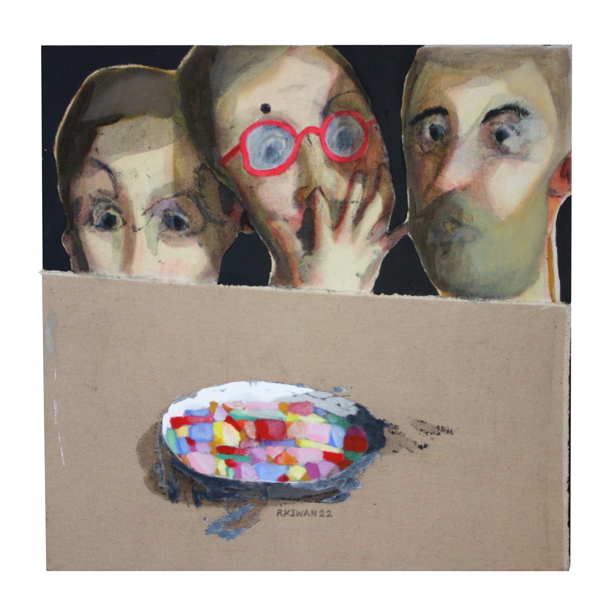 Rabee Kiwan Untitled, 2022 Mixed media on canvas 50 x 50 cm 19 3/4 x 19 3/4 in