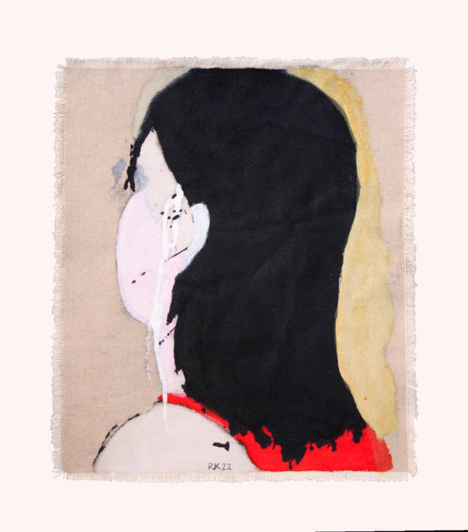 Rabee Kiwan Untitled, 2022 Mixed media on canvas 30 x 26 cm 11 3/4 x 10 1/4 in