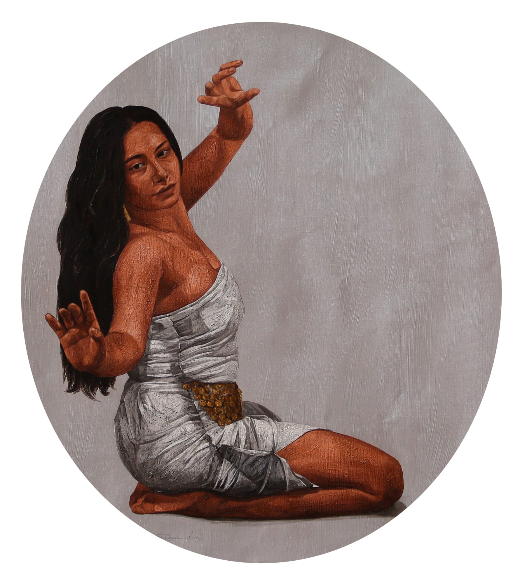 Sara Tantawy Dancer at Silver Center III (راقصه في المركز الفضي), 2022 Oil on canvas 90 x 80 cm 35 1/2 x 31 1/2 in