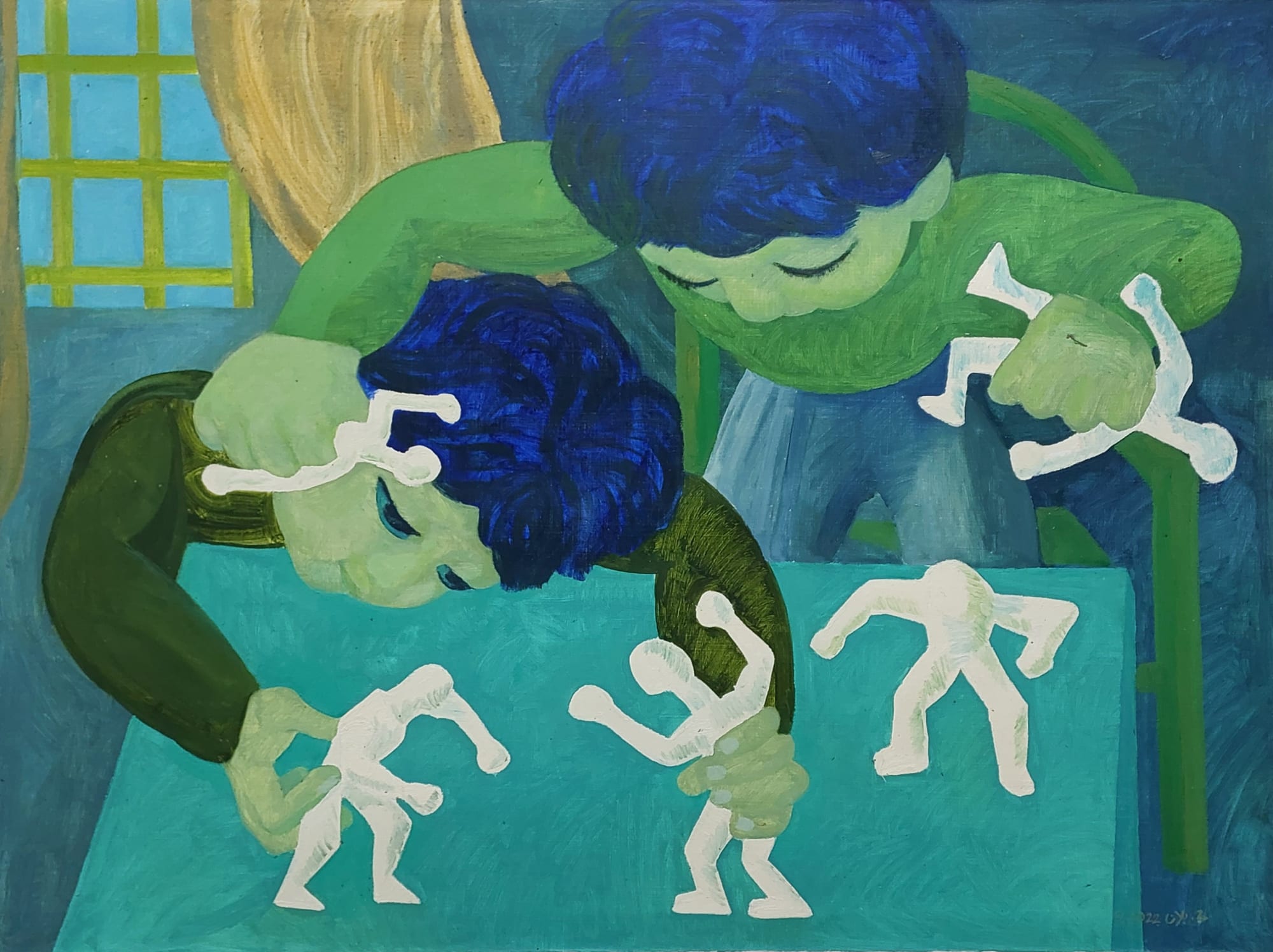 Houssam Ballan The Toys (الدمى), 2022 Oil on canvas 120 x 150 cm 47 1/4 x 59 in