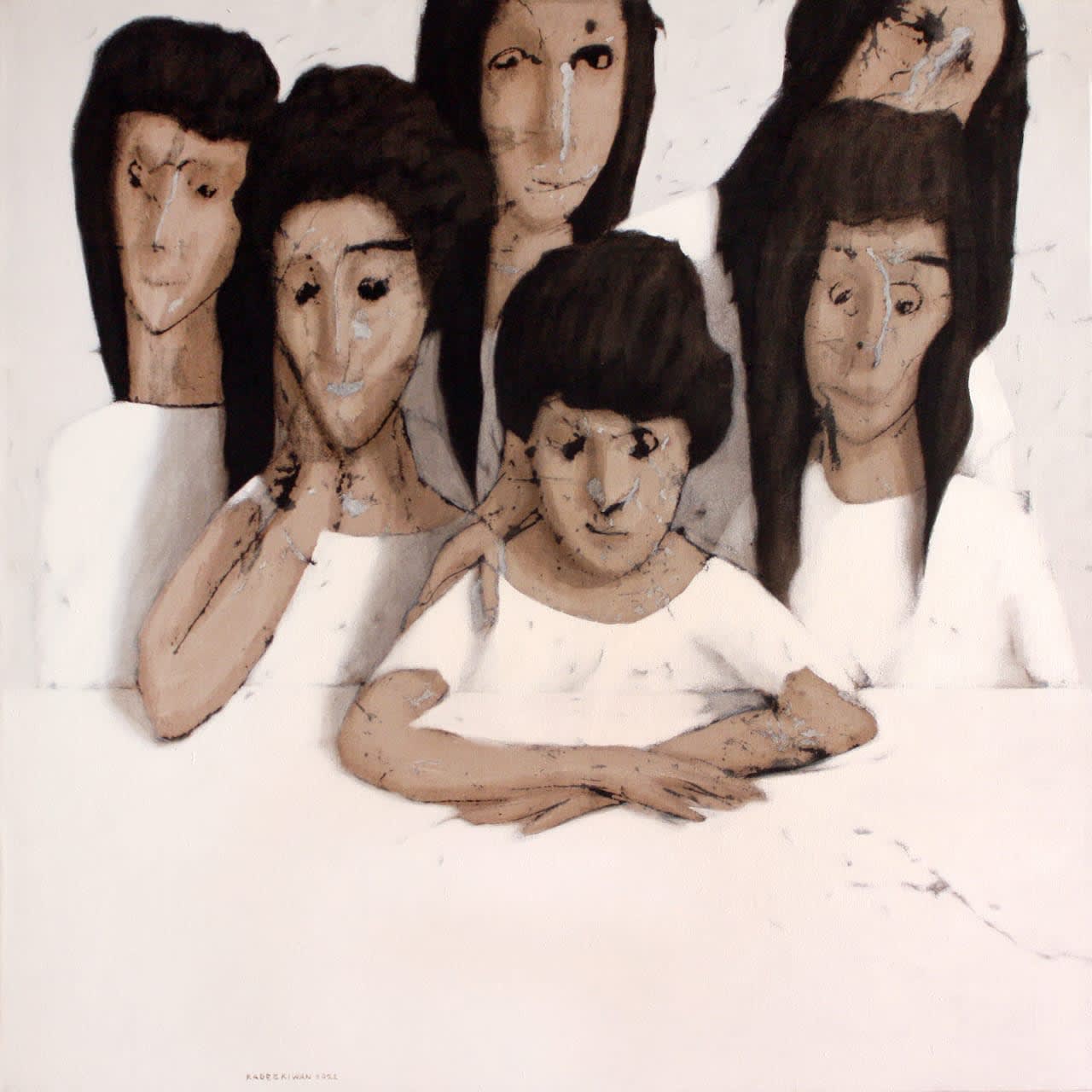 Rabee Kiwan Untitled, 2023 Mixed media on canvas 90 x 90 cm 35 1/2 x 35 1/2 in