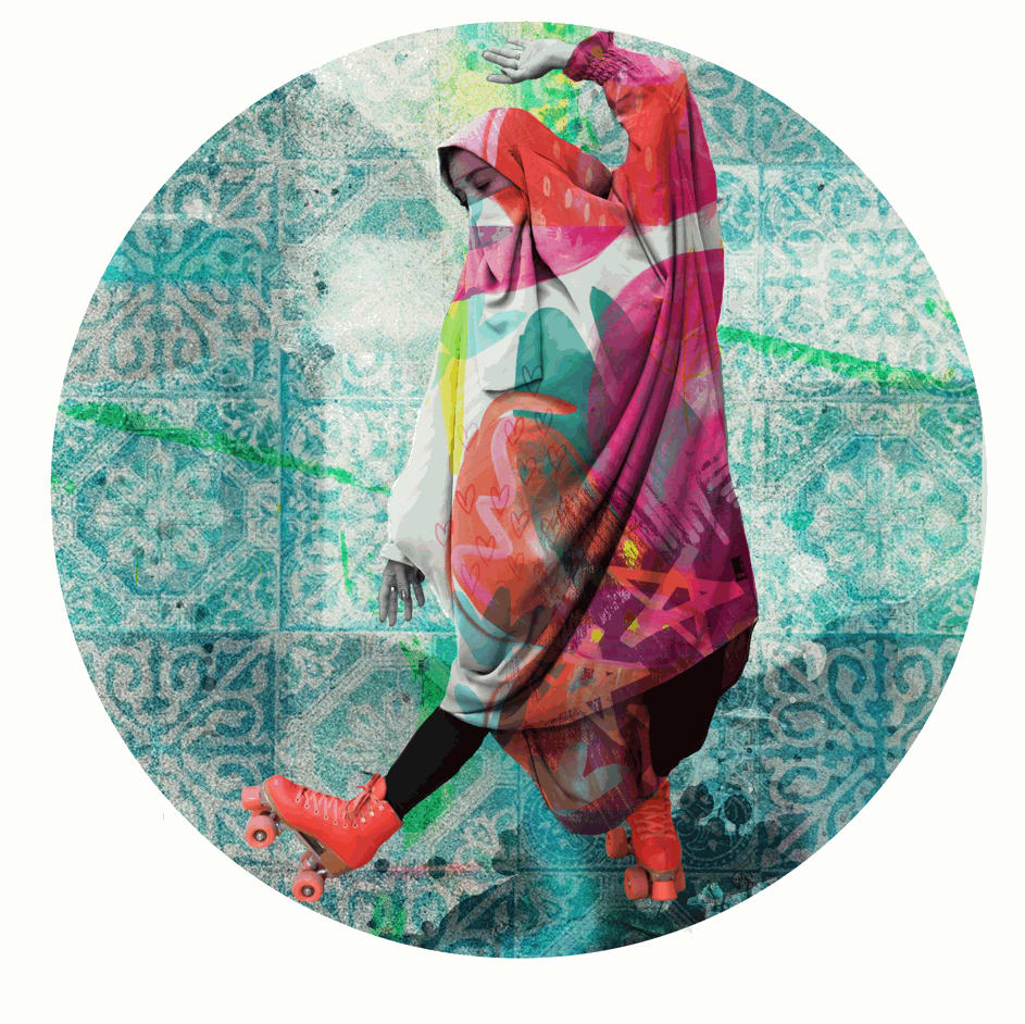 Aza&iuml;d&eacute; Be Hype, 2023 Mixed media on canvas 50 cm diameter 19 3/4 in diameter Edition 1 of 8