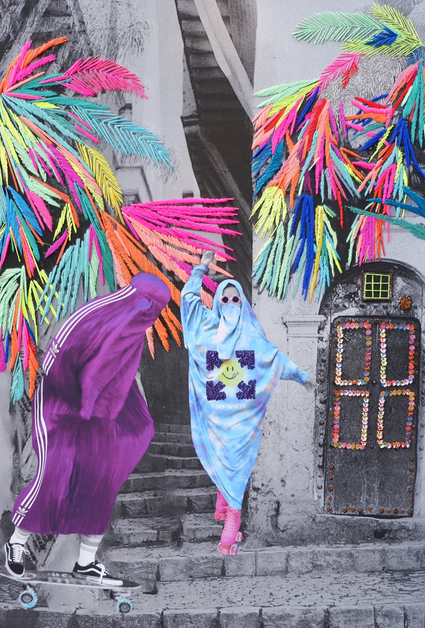 Aza&iuml;d&eacute; As7ab and Ryders, 2023 Mixed media on canvas 120 x 80 cm 47 1/4 x 31 1/2 in Edition 1 of 8