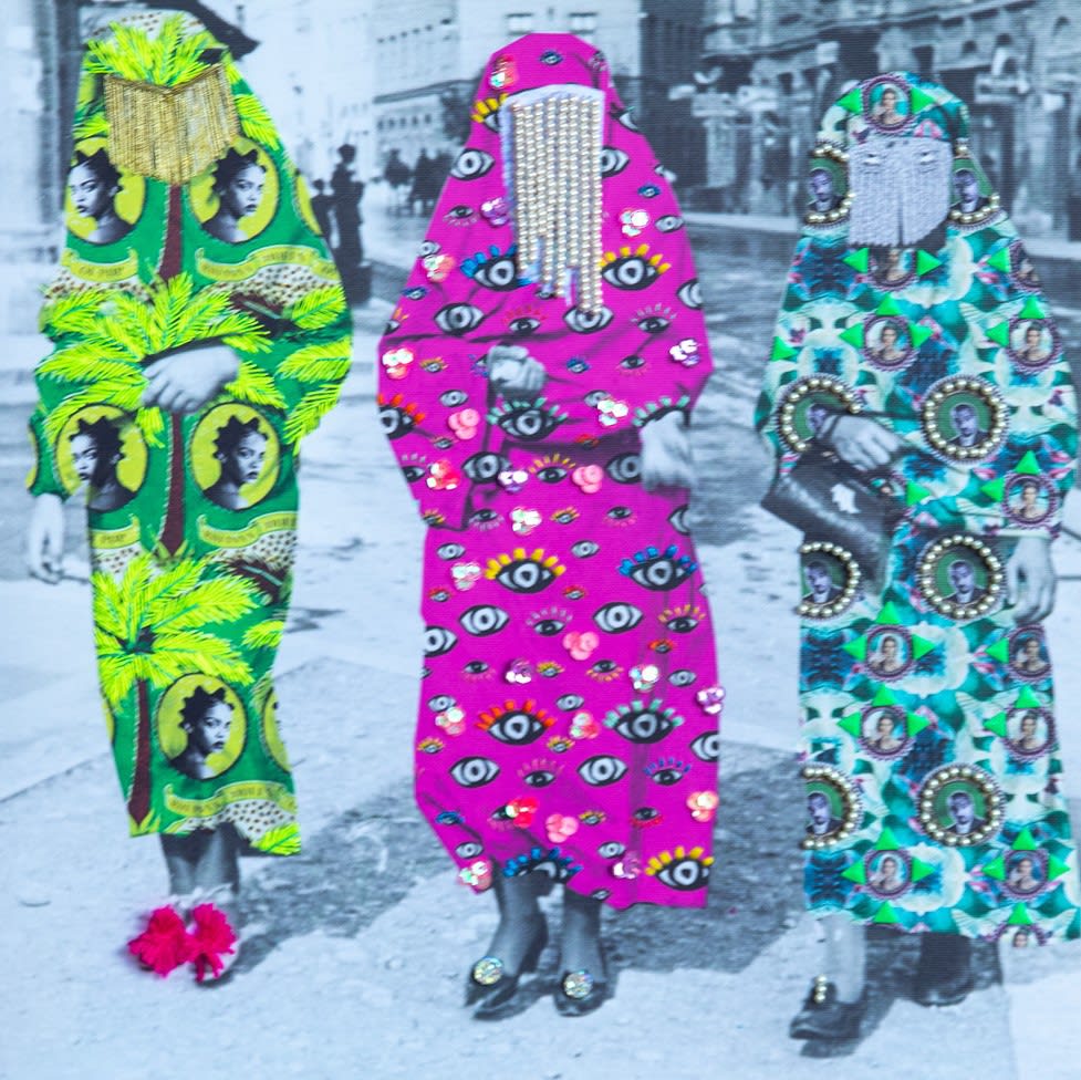 Aza&iuml;d&eacute; In the Hood, 2023 Mixed media on canvas 40 x 40 cm 15 3/4 x 15 3/4 in Edition 4 of 8