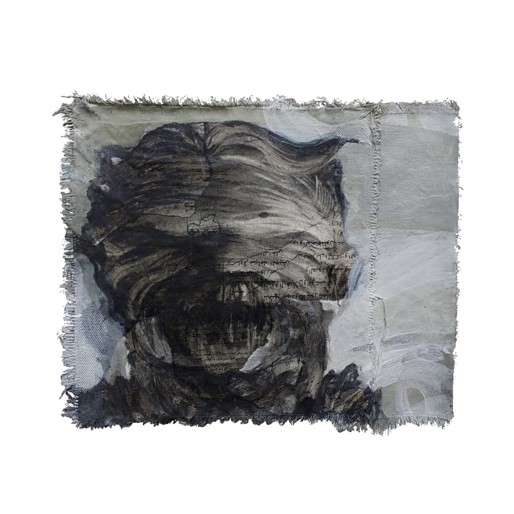 Mayar Obeido Head, 2023 Mixed media on canvas with 12 second projection animation 25 x 29 cm 9 3/4 x 11 1/2 in