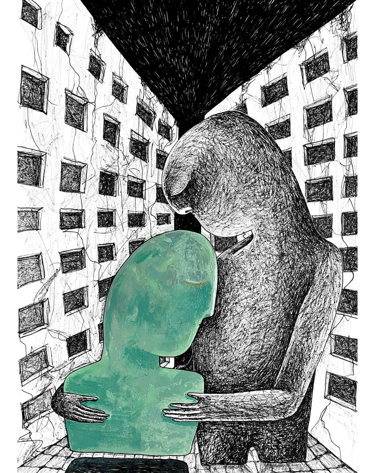 Melissa Chalhoub Untitled, 2023 Ink and acrylic on paper 42 x 30 cm 16 1/2 x 11 3/4 in