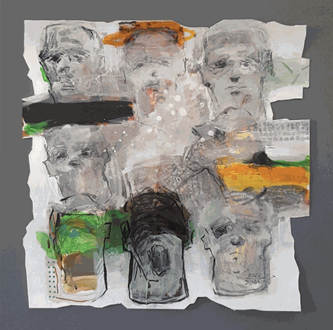 Salah Hreeb Untitled, 2022 Acrylic on cardboard 60 x 60 cm 23 1/2 x 23 1/2 in