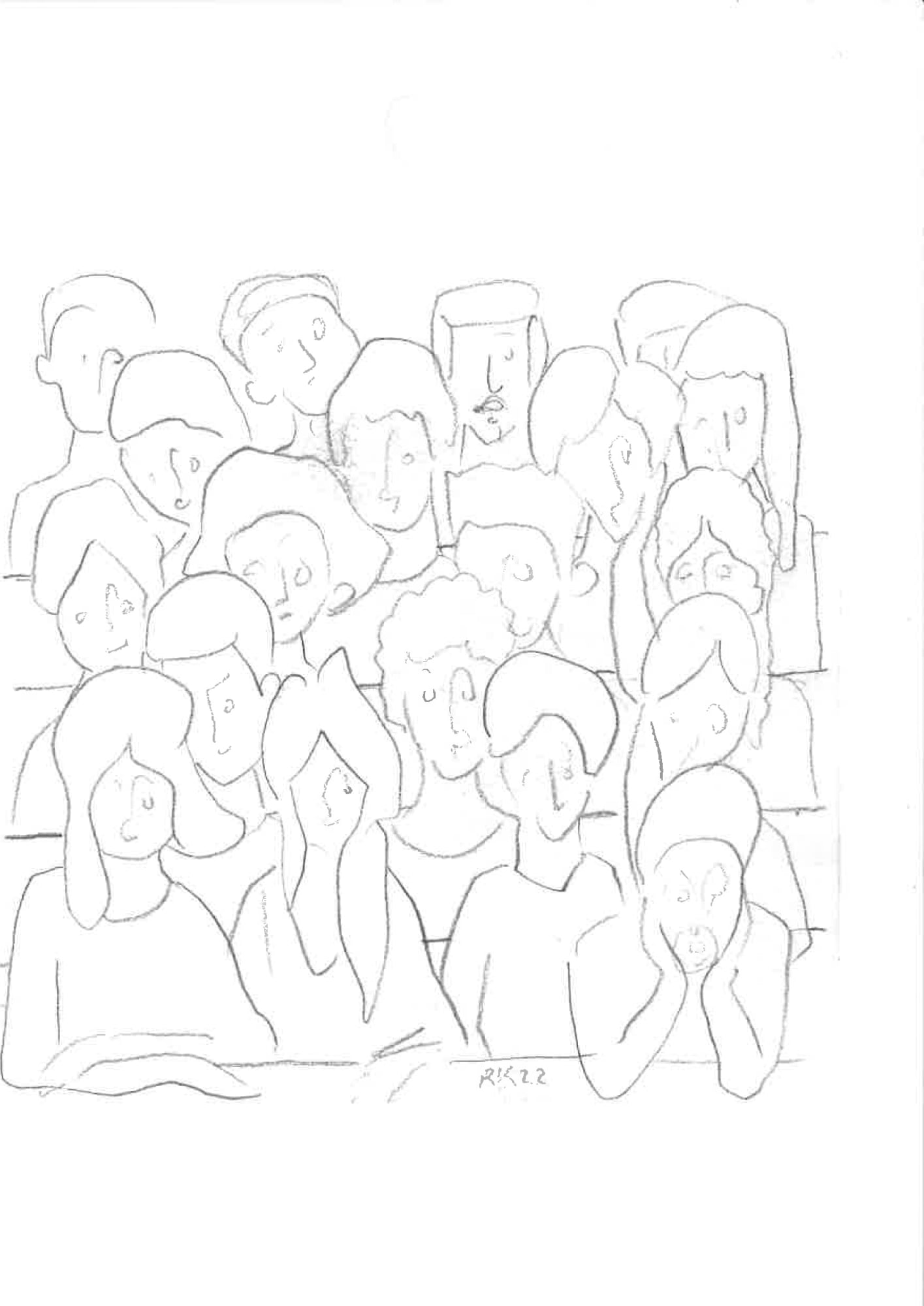 Rabee Kiwan Untitled (Studies from the Black I series), 2022 Pencil on paper 21 x 15 cm 8 1/4 x 6 in