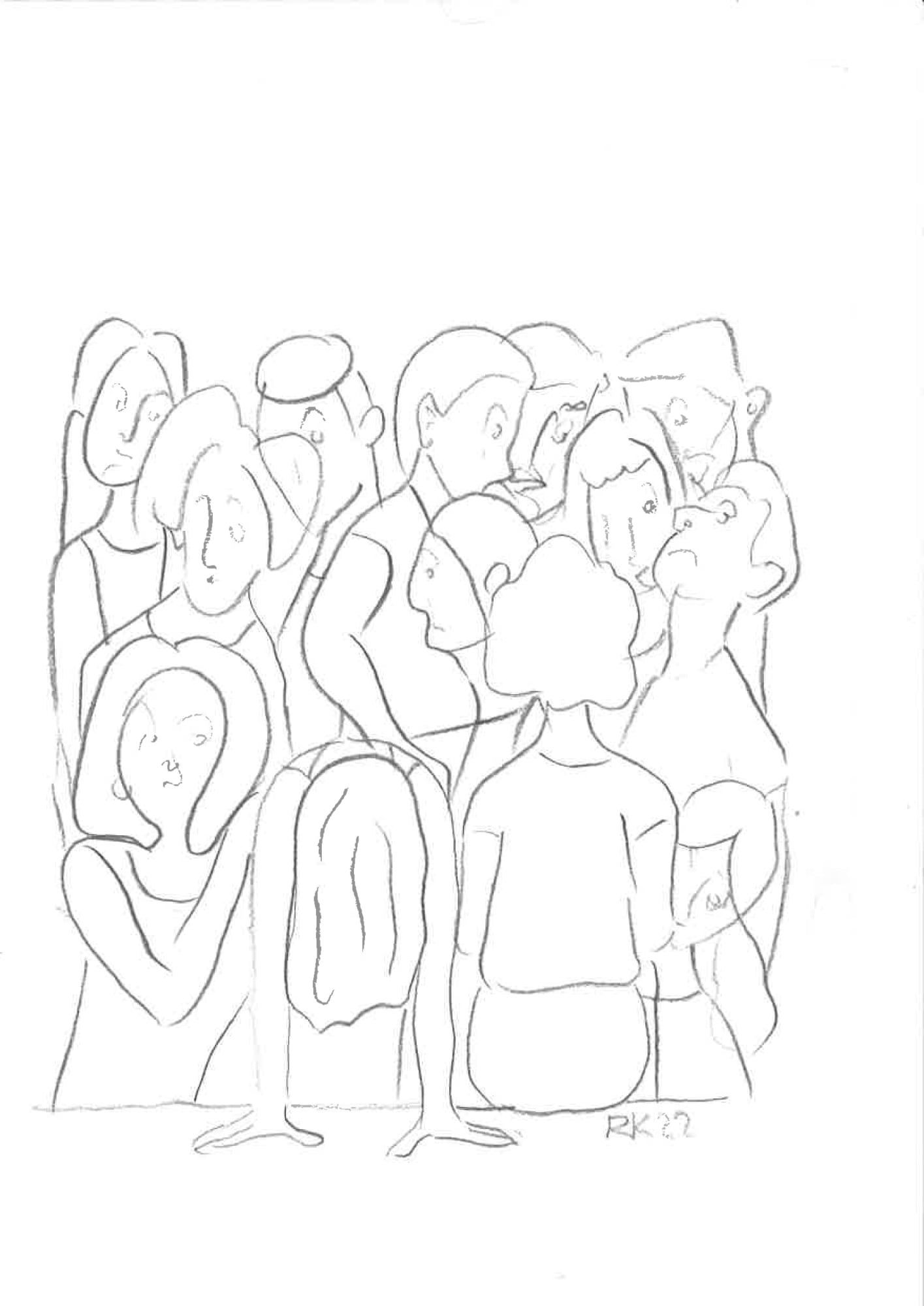 Rabee Kiwan Untitled (Studies from the Black I series), 2022 Pencil on paper 21 x 15 cm 8 1/4 x 6 in