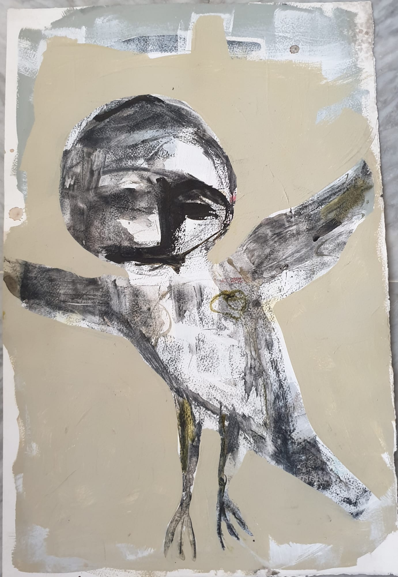 Semaan Khawam Birdman II, 2015 Mixed media on paper 57 x 38 cm 22 1/2 x 15 in