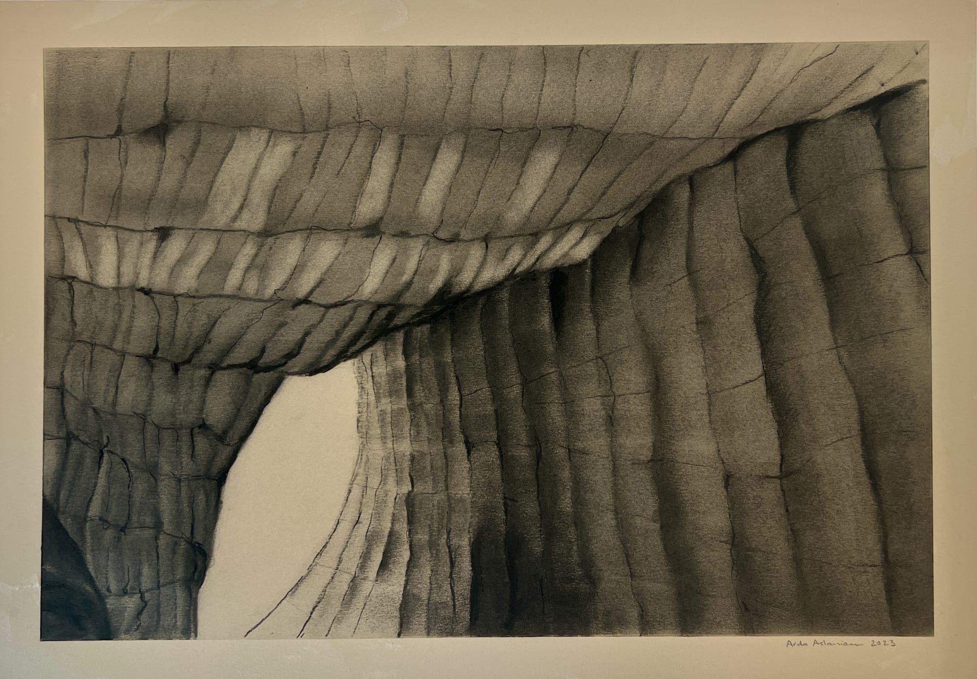 Arda Aslanian Untitled, 2023 Charcoal on paper 30 x 50 cm 11 3/4 x 19 3/4 in