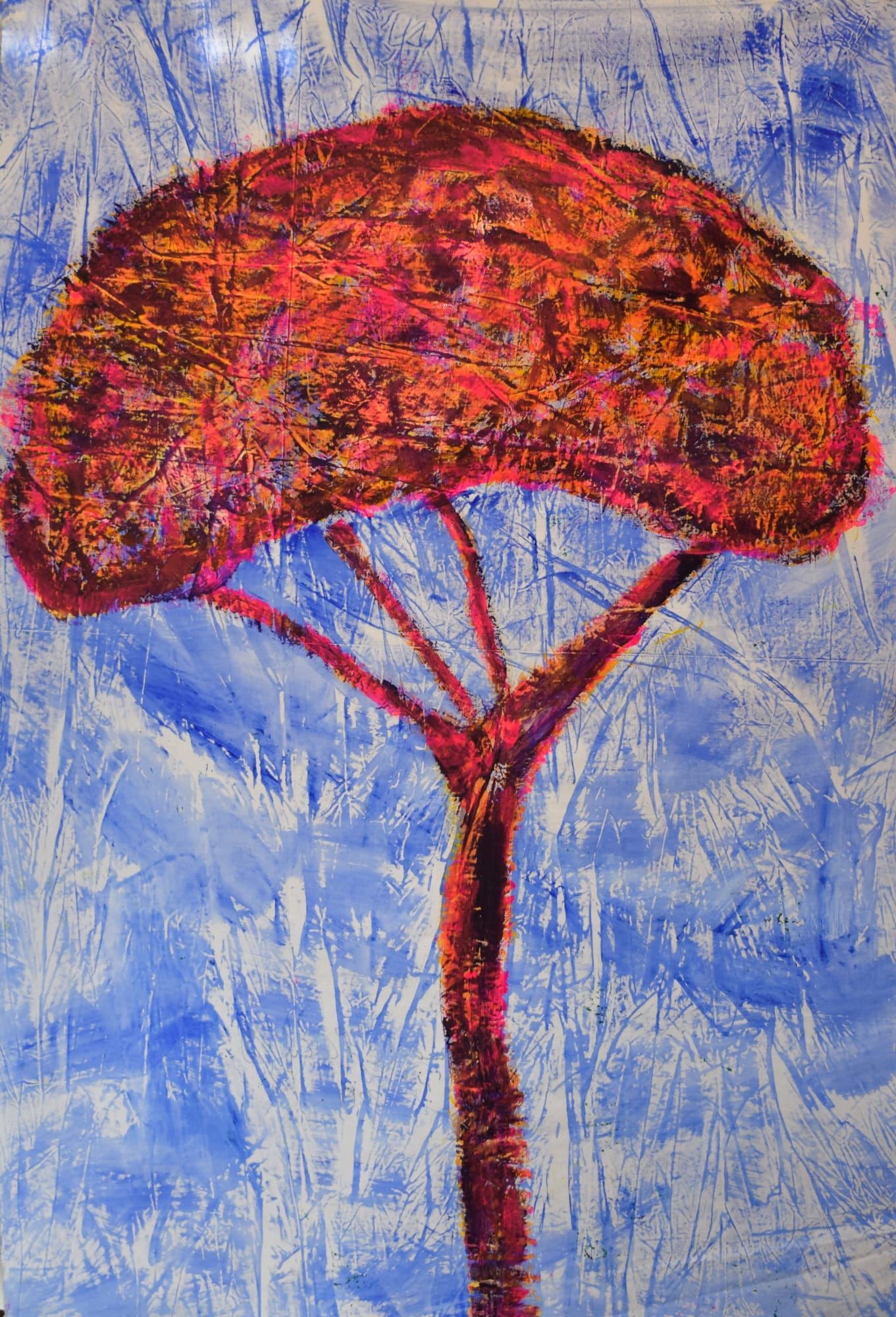 Randa Ali Ahmad Pink Pine, 2019 Acrylic on cotton paper 200 x 130 cm 78 3/4 x 51 1/4 in