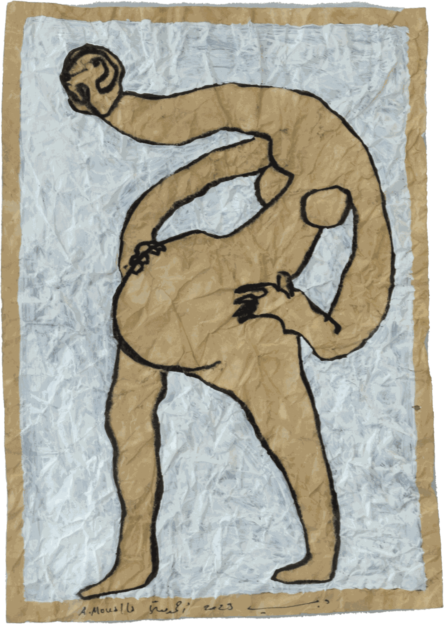 Ahmad Moualla Untitled, 2023 Charcoal, acrylics, and coffee on paper 29 x 20 cm 11 1/2 x 7 3/4 in