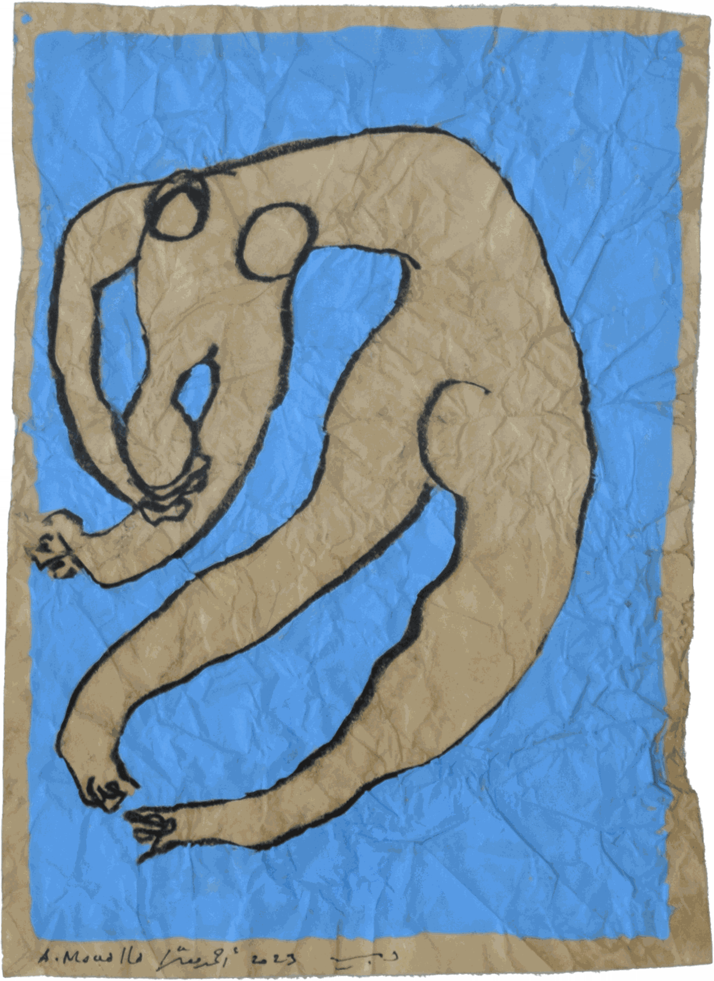 Ahmad Moualla Untitled, 2023 Charcoal, acrylics, and coffee on paper 29 x 20 cm 11 1/2 x 7 3/4 in