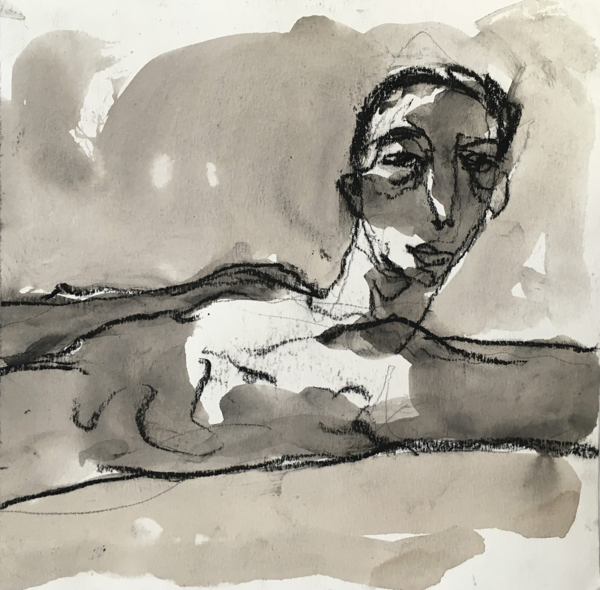 Khaled Jarada Untitled, 2022 Charcoal and ink on paper 17 x 17 cm 6 3/4 x 6 3/4 in