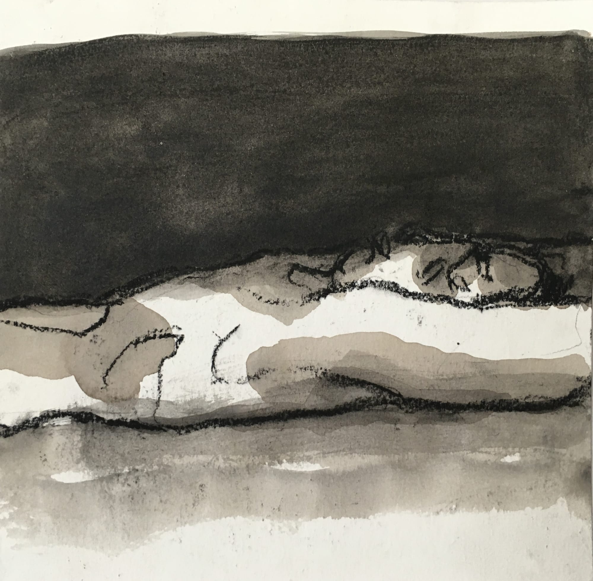 Khaled Jarada Untitled, 2022 Charcoal and ink on paper 17 x 17 cm 6 3/4 x 6 3/4 in