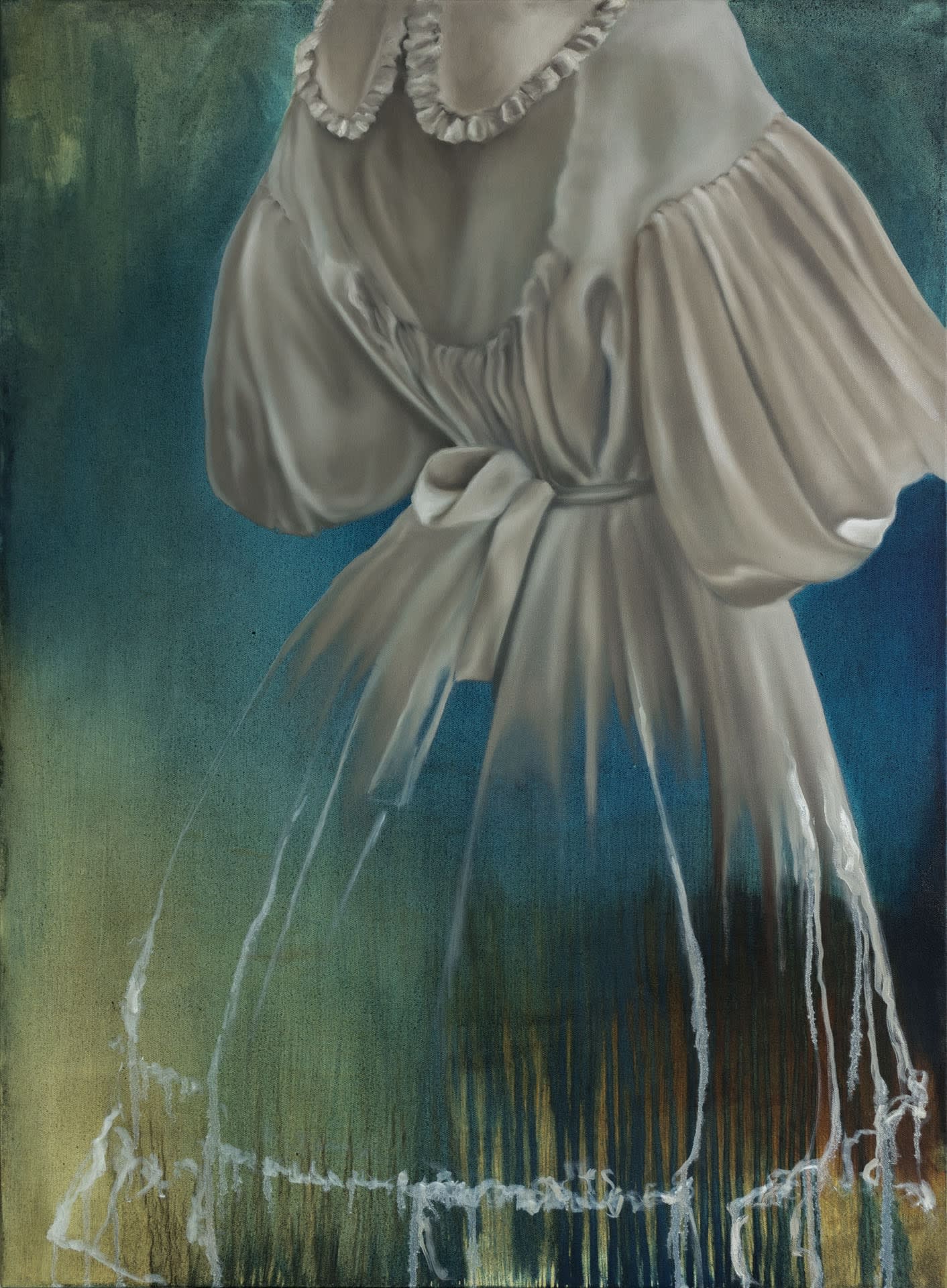 Arda Aslanian Luminance, 2023 Acrylic and oil on raw canvas 110 x 80 cm 43 1/4 x 31 1/2 in