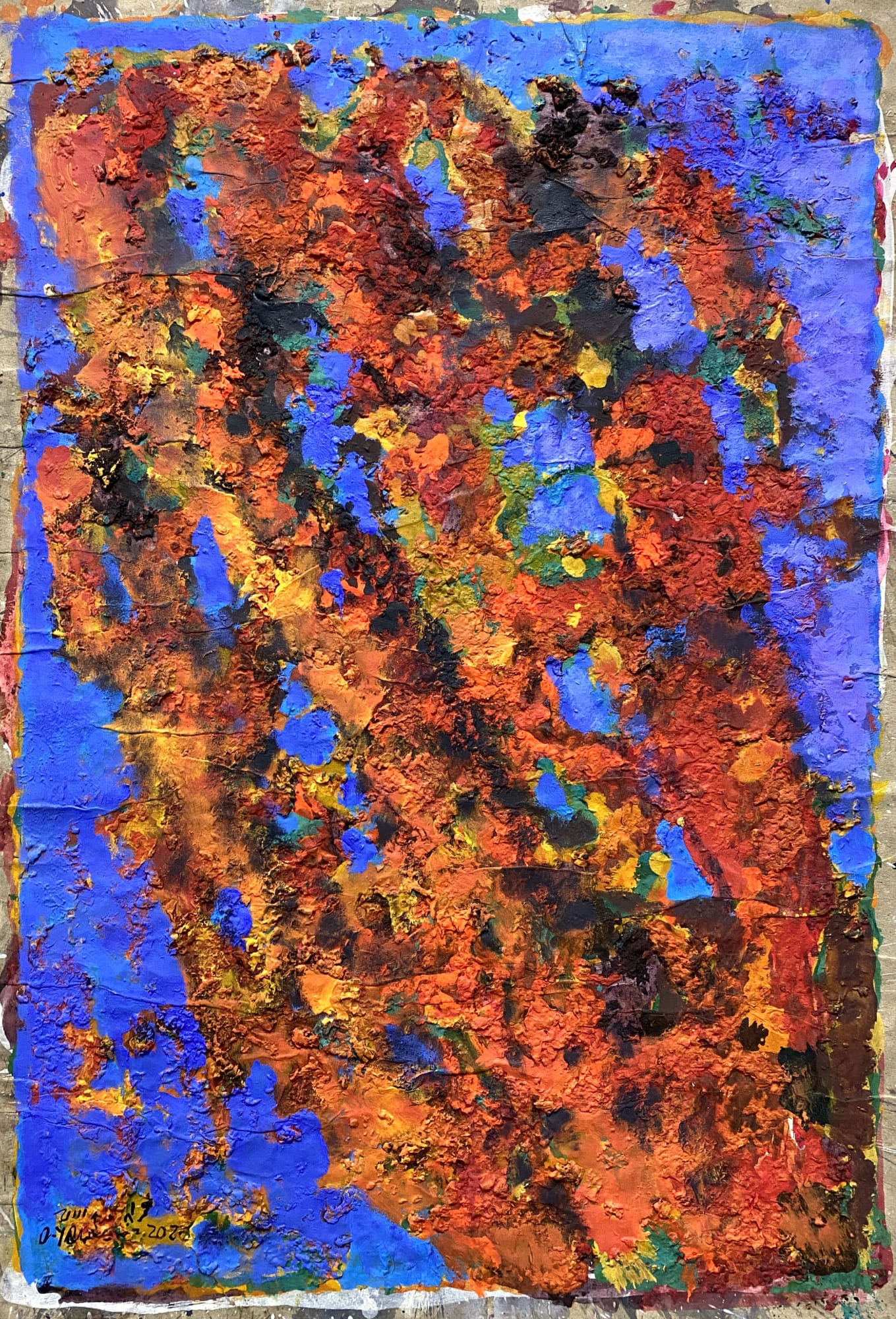 Omran Younis Untitled, 2020 Mixed media on canvas 98 x 68 cm 38 1/2 x 26 3/4 in