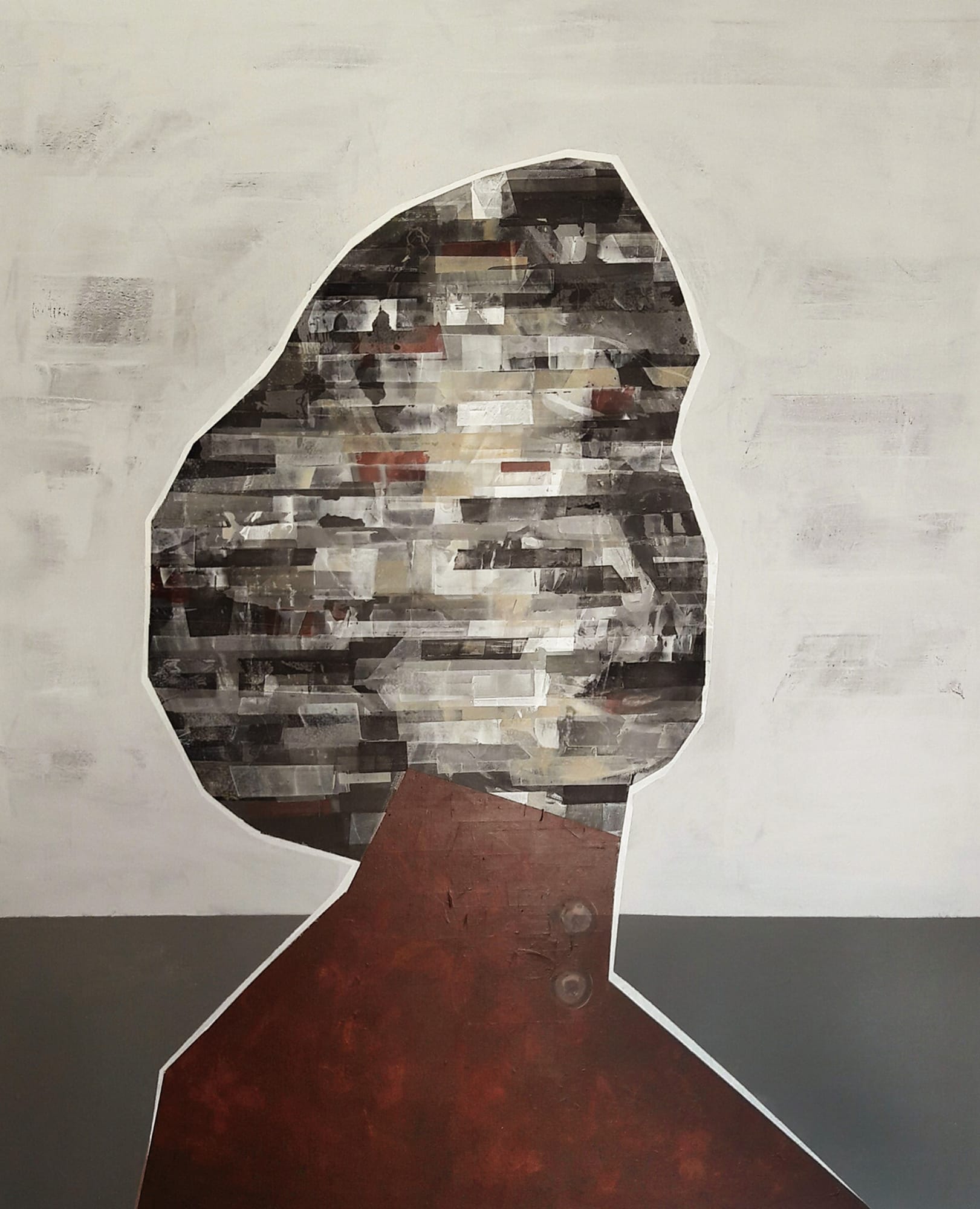 Besher Koushaji Confident, 2016 Mixed media on canvas 120 x 100 cm 47 1/4 x 39 1/4 in