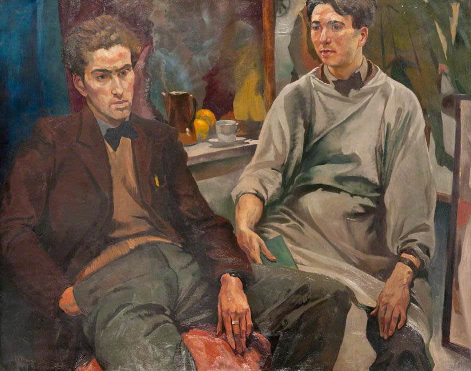 Ian Fleming RSA RSW 'The Two Roberts - Colquhoun and MacBryde', 1937-38, oil on canvas in the collection of The Glasgow School of Art, purchased from the artist, 1966