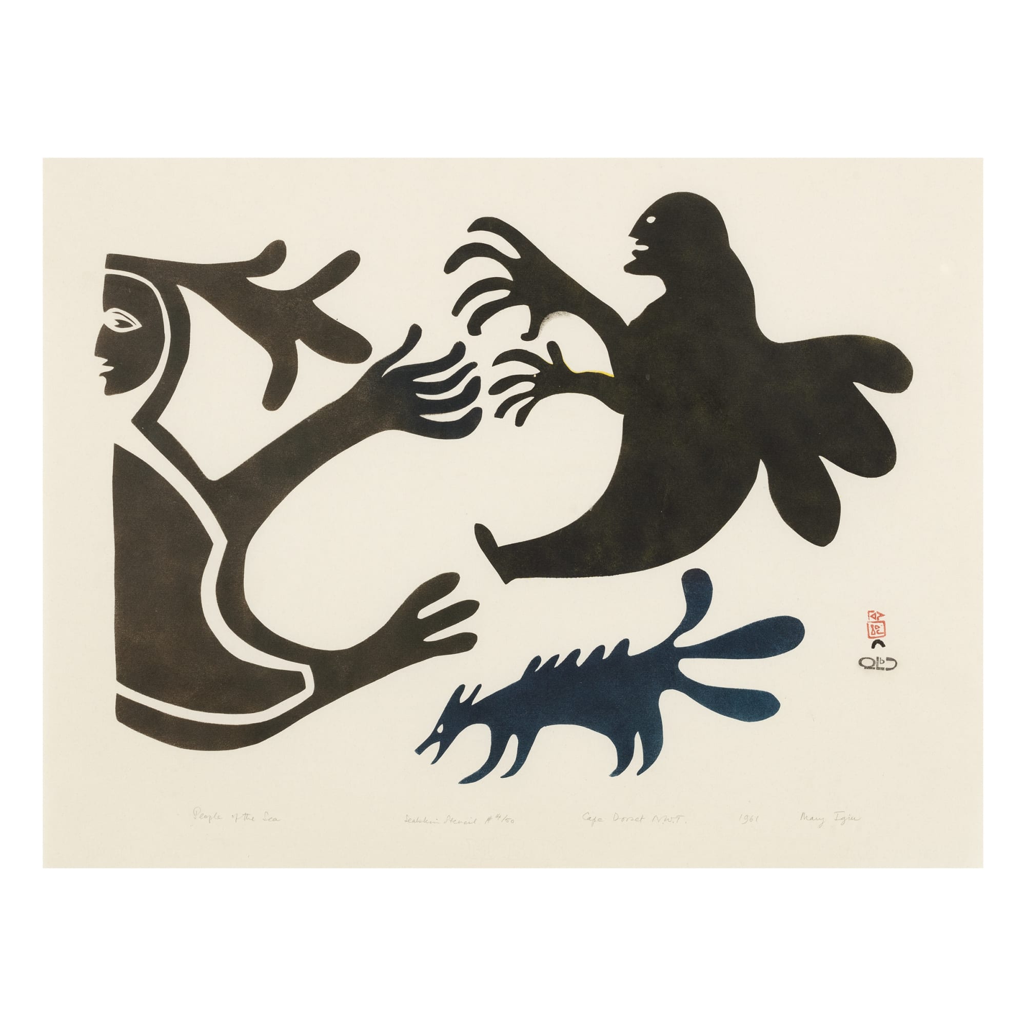 MARY IGIU (1925-1968) KINNGAIT (CAPE DORSET) People of the Sea, 1961 REALIZED: $2,400