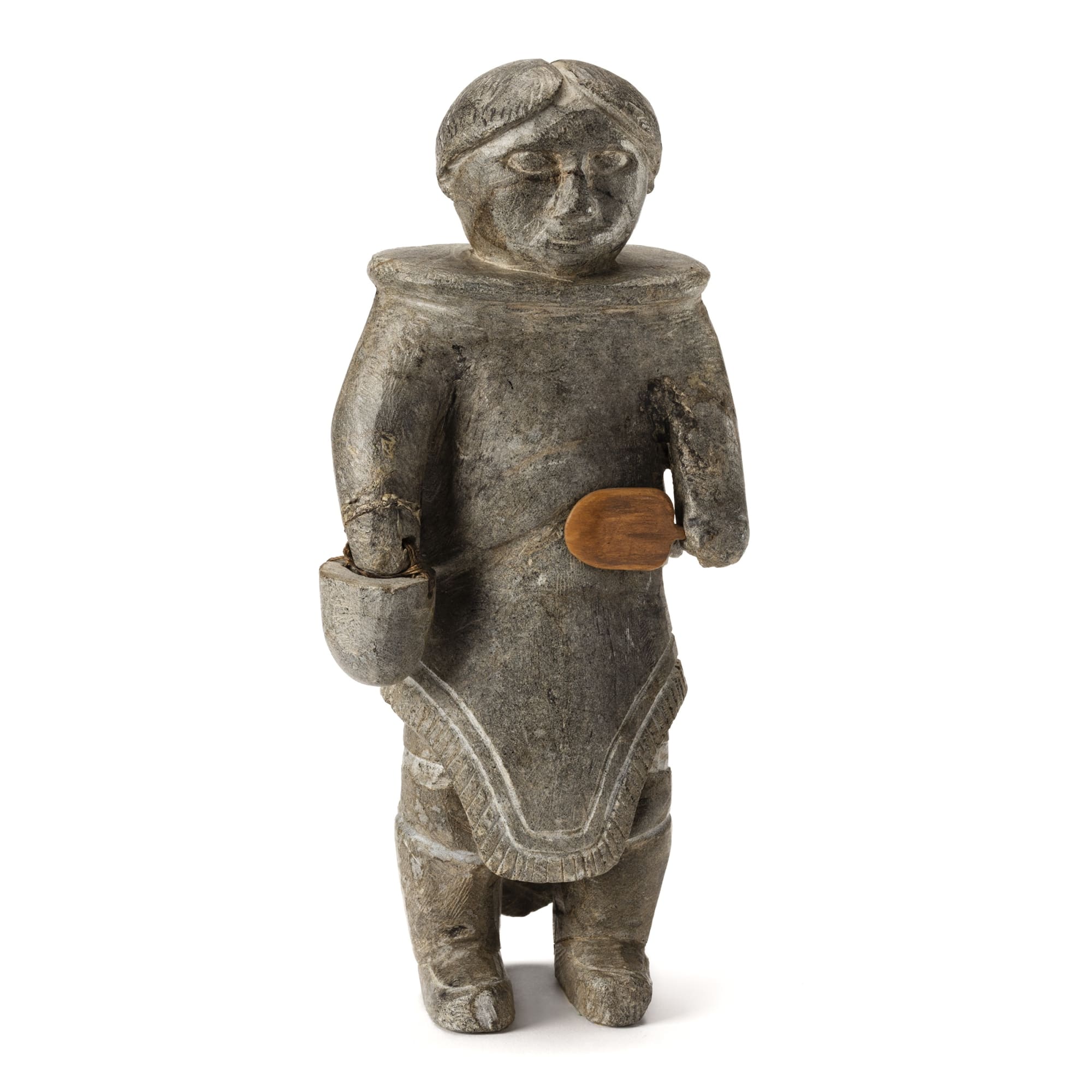 JOE TALIRUNILI (1893-1976) PUVIRNITUQ (POVUNGNITUK) Woman with Pail and Ulu, c. late 1960s REALIZED: $6,000