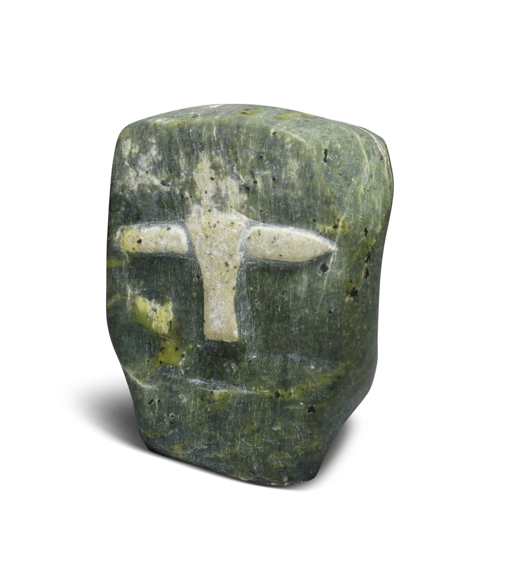 LOT 51 KOVIANITUK ADAMIE (1906-D) IQALUIT (FROBISHER BAY) Head, c. 1975 stone, 5 x 5 x 4 in (12.7 x 12.7 x 10.2 cm) ESTIMATE: $500 — $800 price realized: $480