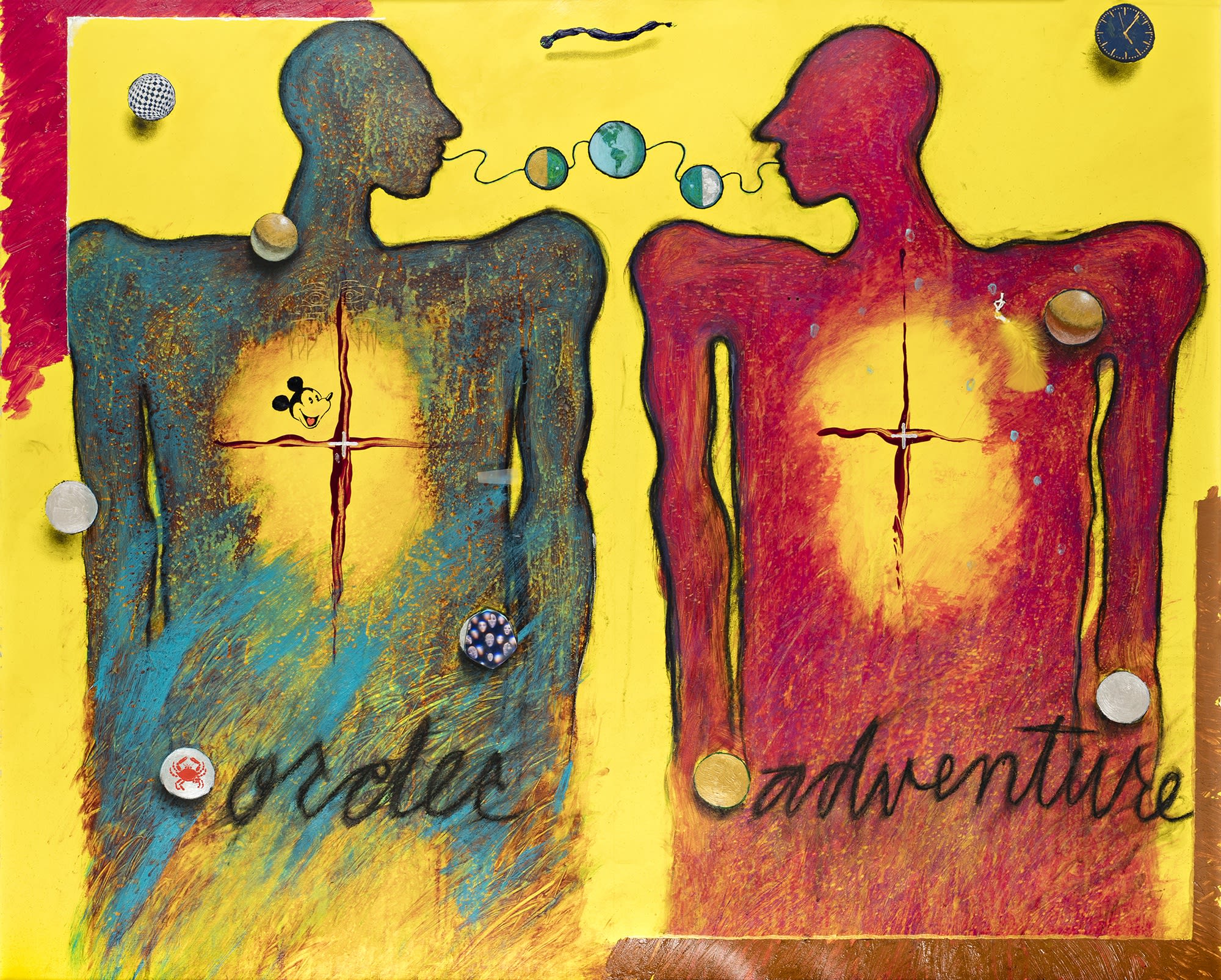 Lot 71 GERALD MCMASTER, C.M. (1953-) Order and Adventure (Portrait of George MacDonald), 1990 acrylic and oil pastel on canvas, framed, sight: 36.75 x 44 in (68.6 x 89.5 cm) Estimate: $3,000 — $5,000 Price realized: $2,640