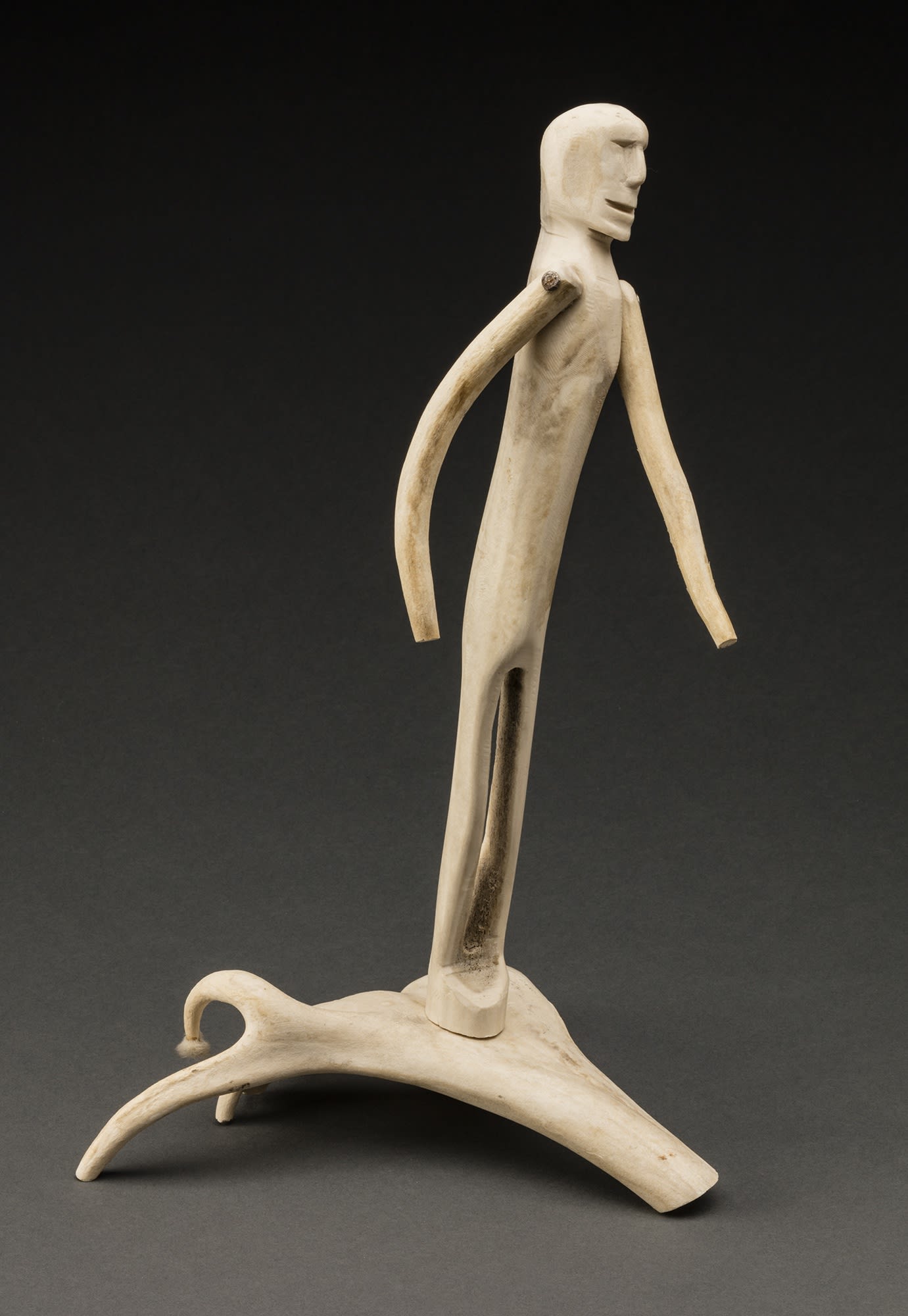 Lot 91 LUKE IKSIKTAARYUK (1909-1977) QAMANI'TUAQ (BAKER LAKE) Standing Figure, c. 1973-75 antler, fur, and metal pins, 15 x 8.75 x 7.5 in (38.1 x 22.2 x 19.1 cm) Estimate: $7,000⁠⁠⁠— $10,000