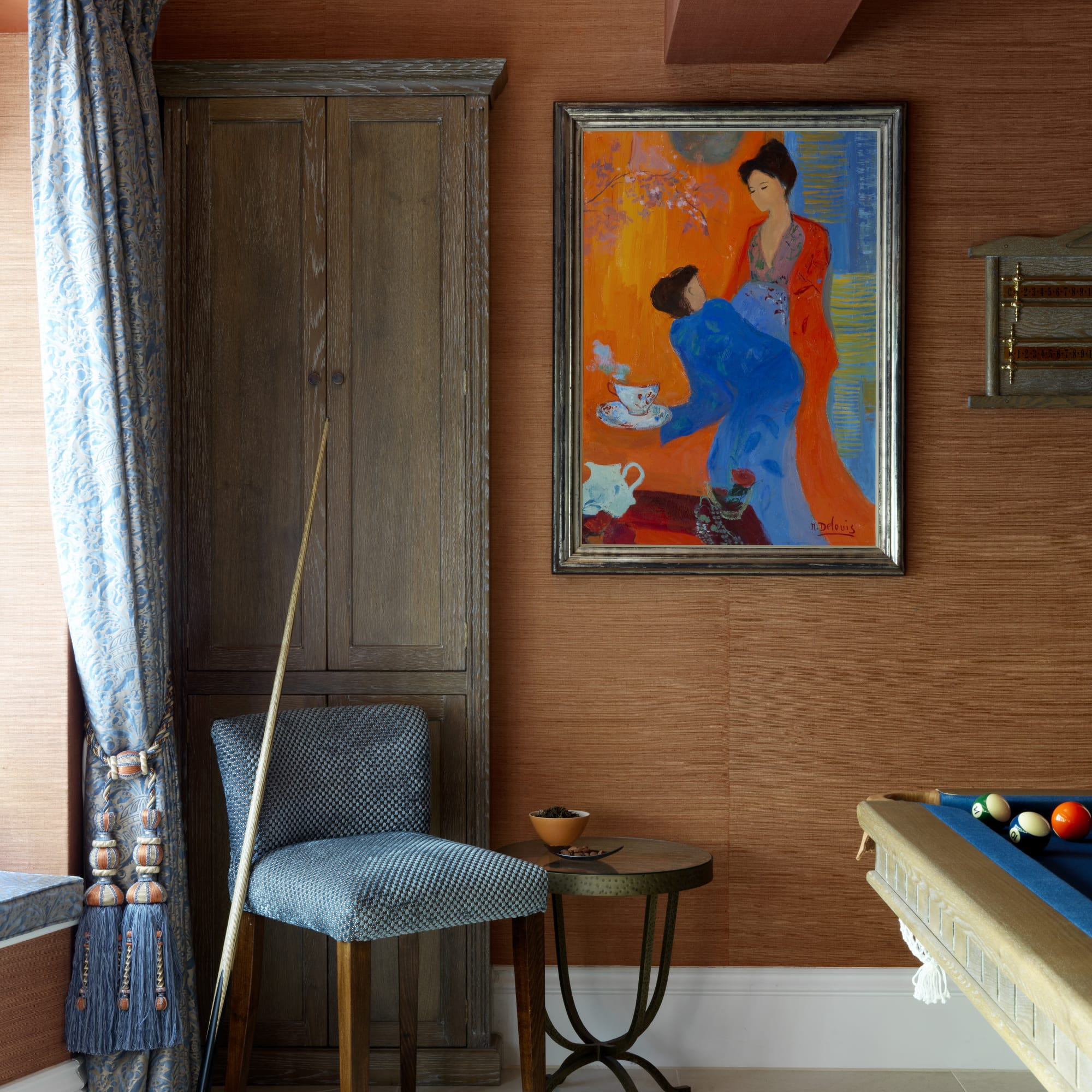 A complimentary colour scheme with this vibrant work by the French artist Nancy Delouis