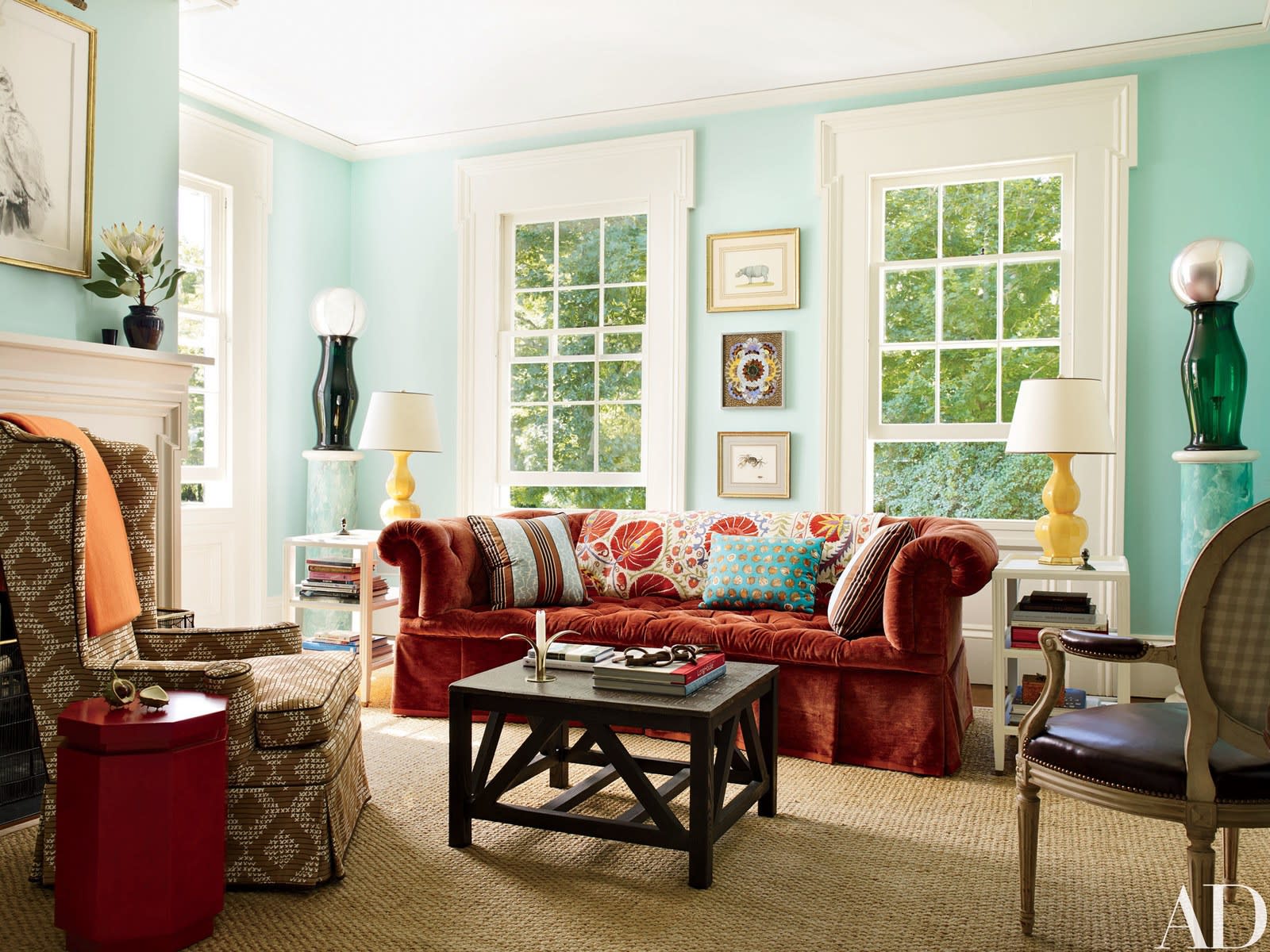 A beatiful interior featuring Christopher Spitzmiller lamps