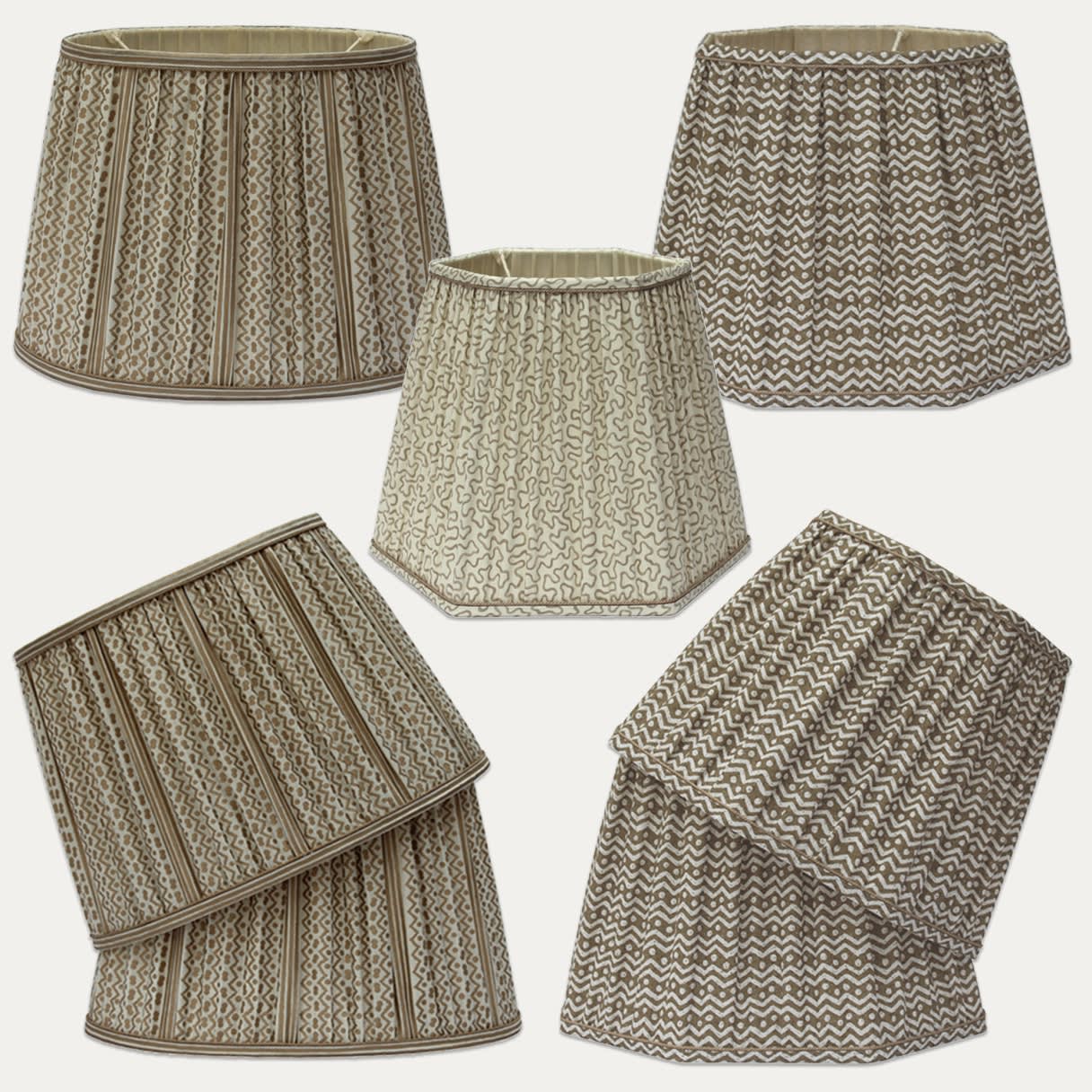 Octagonal, hexagonal and oval shaped lampshades